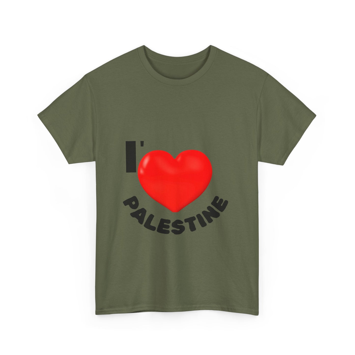 I Love Palestine Unisex Heavy Cotton Tee, Supportive Tee, Casual Wear, Gift for Activists, Cultural Pride Shirt