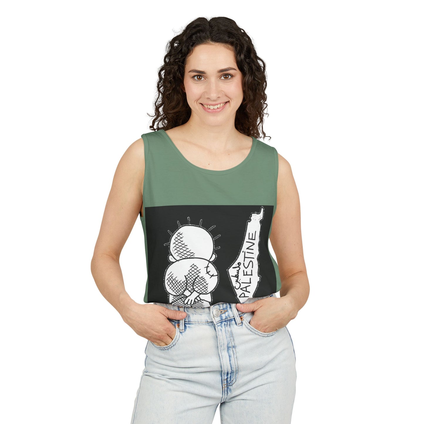 Tank Top Handala & Historic Palestine Map Unisex Shirt Resistance Hope Symbol