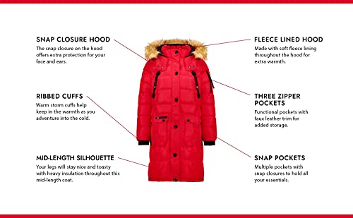 Canada Weather Gear Women Light Gray & Light Brown Fuzzy Puffer Parka