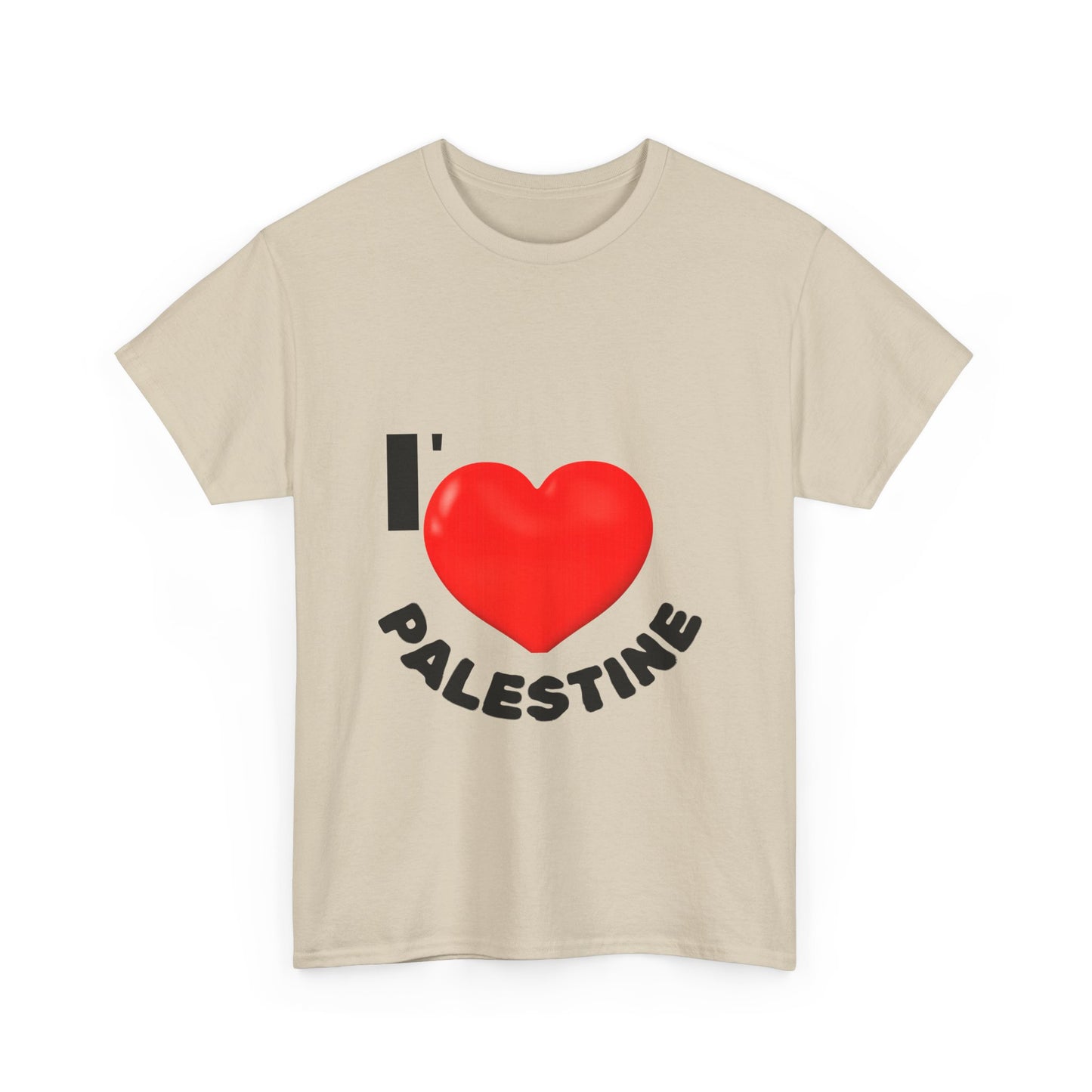 I Love Palestine Unisex Heavy Cotton Tee, Supportive Tee, Casual Wear, Gift for Activists, Cultural Pride Shirt