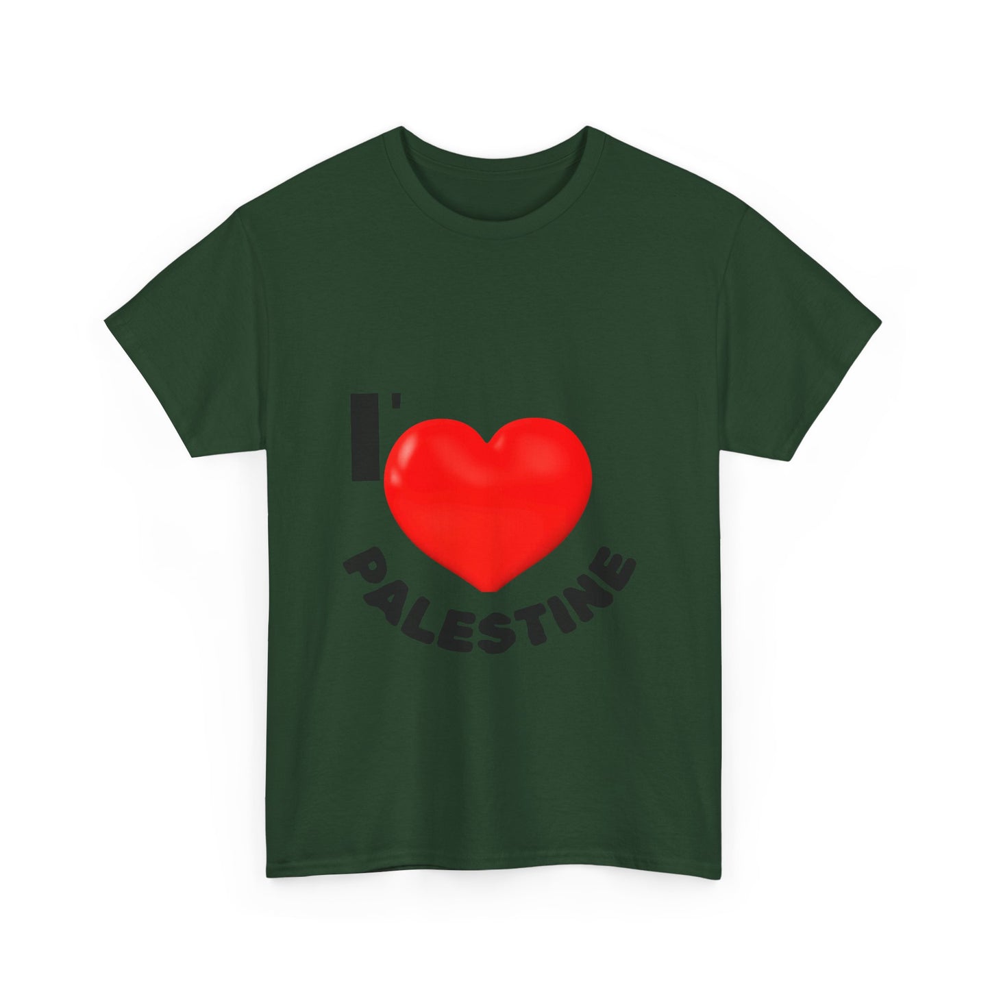 I Love Palestine Unisex Heavy Cotton Tee, Supportive Tee, Casual Wear, Gift for Activists, Cultural Pride Shirt