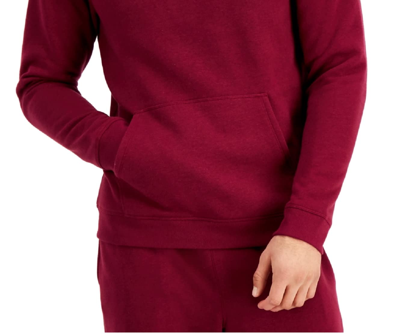 JM Collection ID Ideology Men's Solid Fleece Hoodie Red Size X-Large