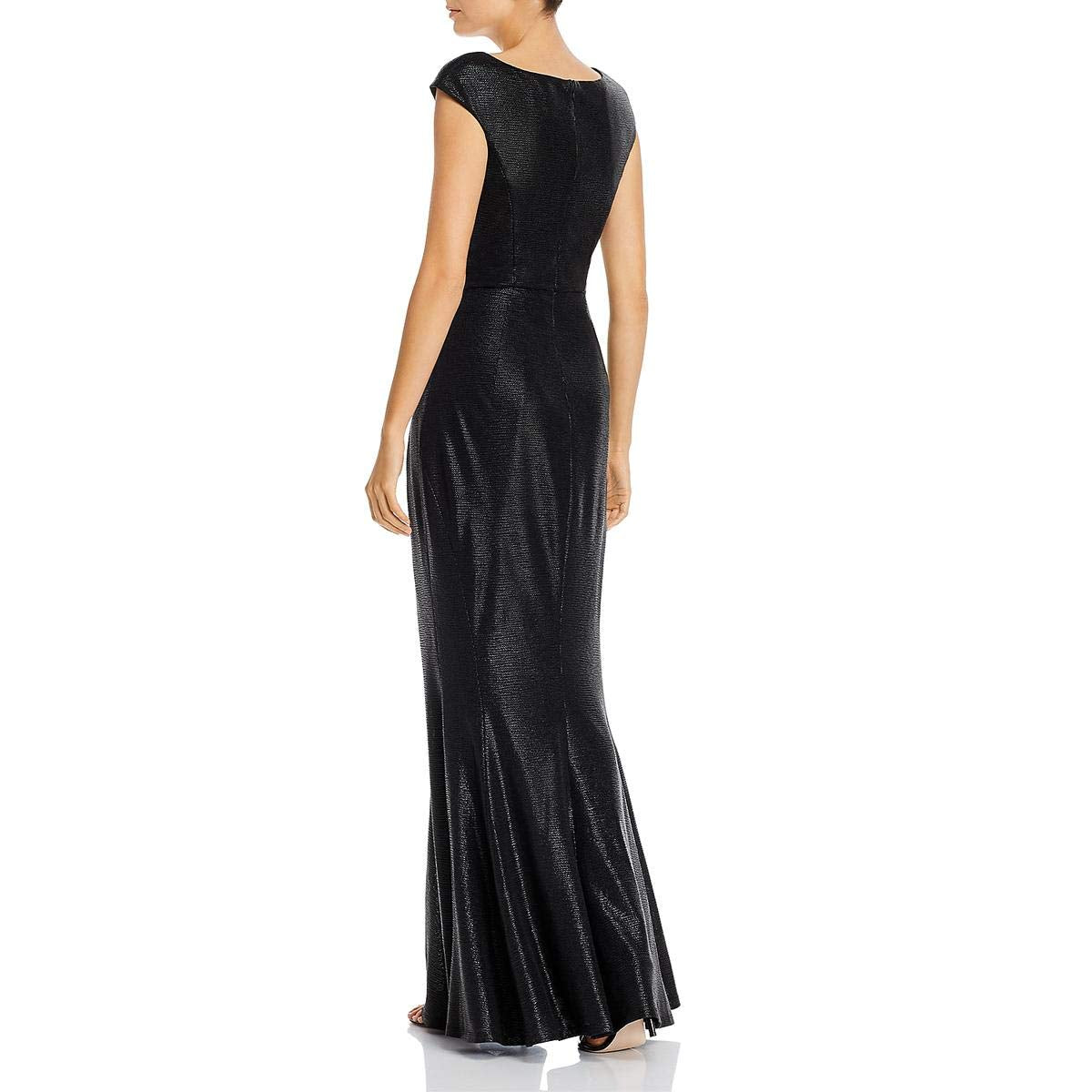 LAUNDRY BY SHELLI SEGAL Womens Plus Metallic V-Neck Evening Dress Black 12