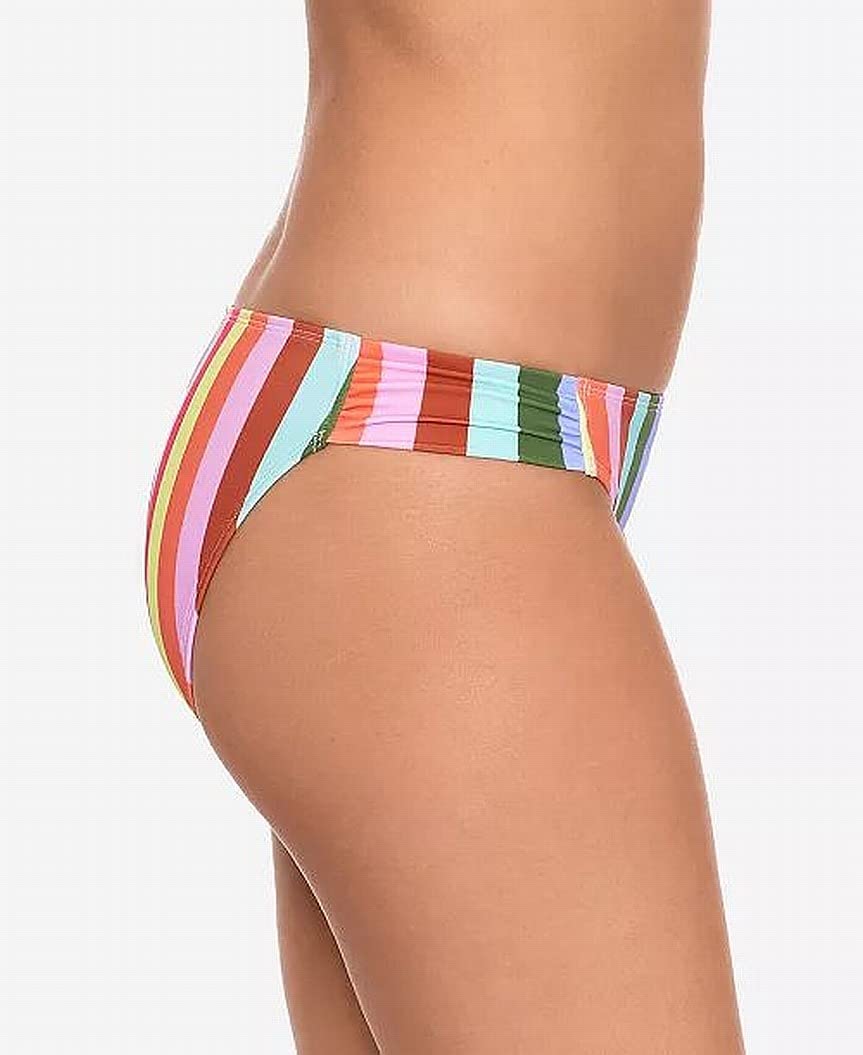 Salt + Cove Women Swimwear Small Cabana Stripes Tab-Side Hipster Pink S