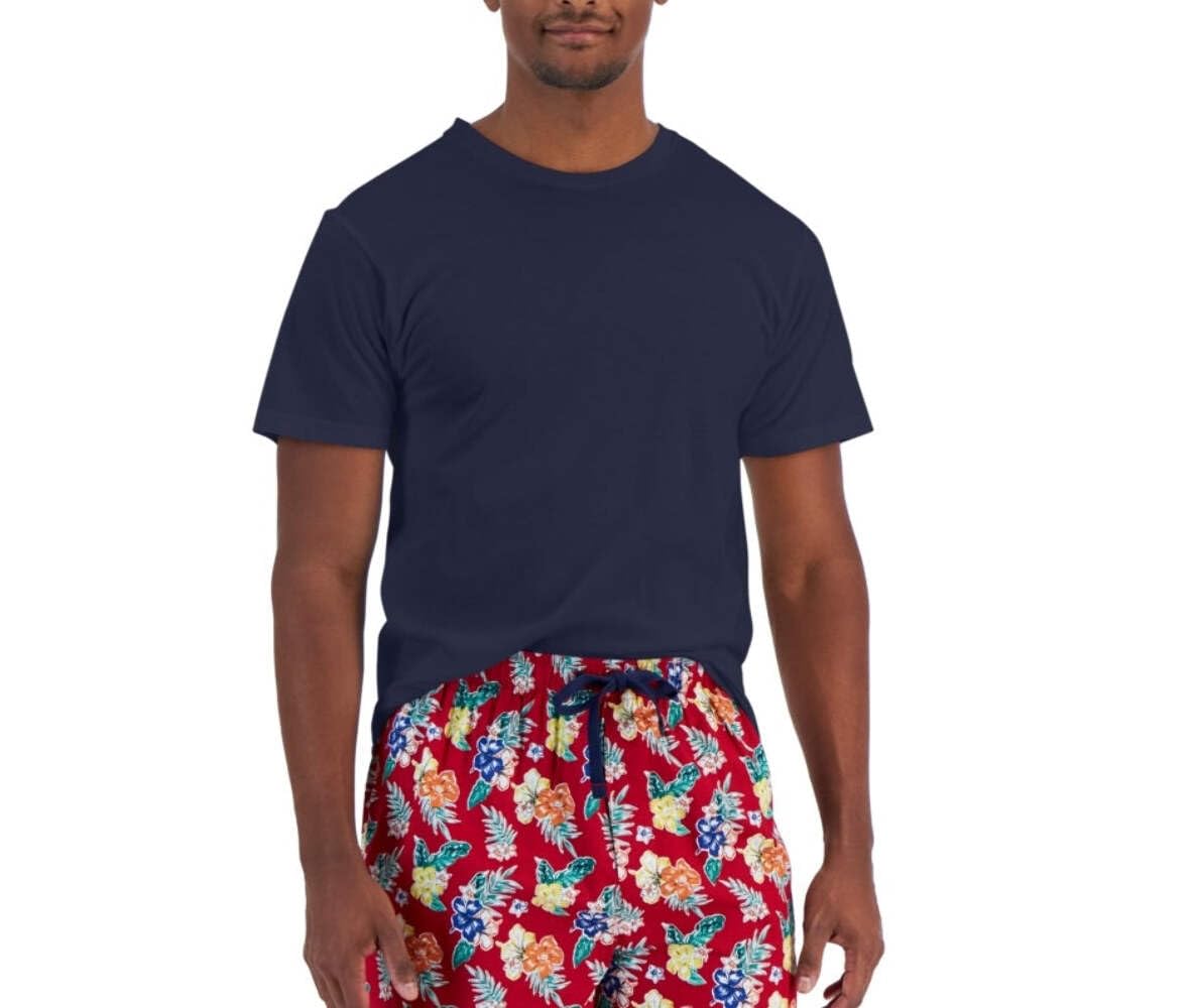 Club Room Mens 2PC Cotton Pajama Gift Set Navy XL