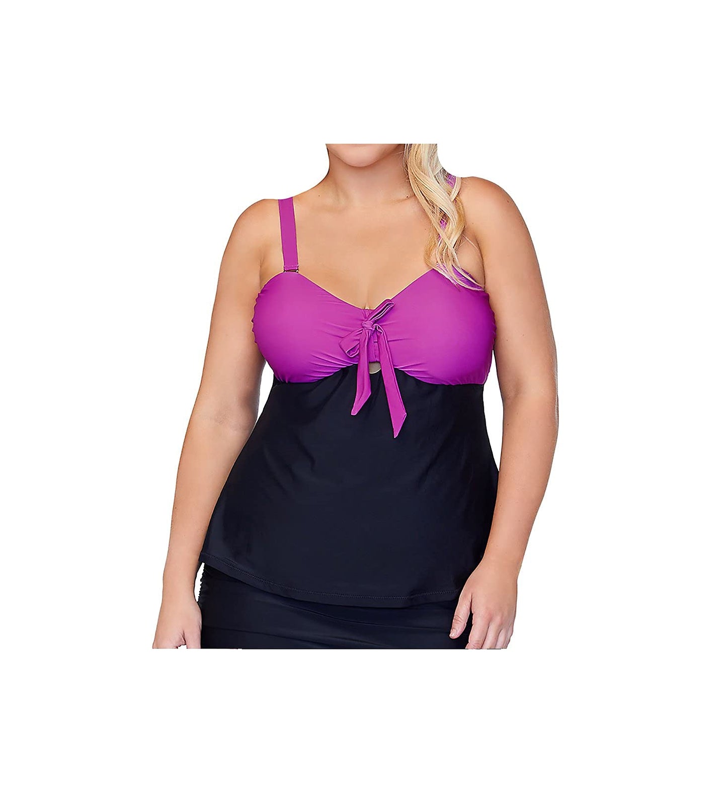 Raisins Curve Women's Plus Size Costa Blanca Zanzibar Tankini Swim Top E841045 16W Baya