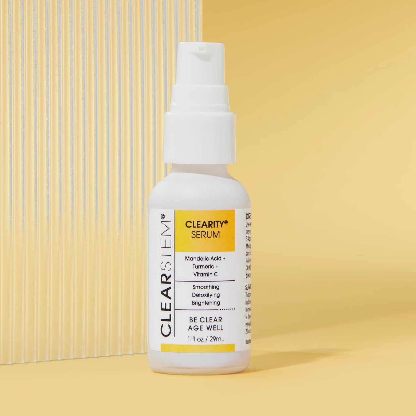 CLEARSTEM - CLEARITY The Blackhead Dissolver Mandelic Acid Serum - Vitamin C, Turmeric, Collagen Boost - All Skin Types - Facial Skin Care Products - Gluten Free, Cruelty Free - 1 fl oz / 29ml
