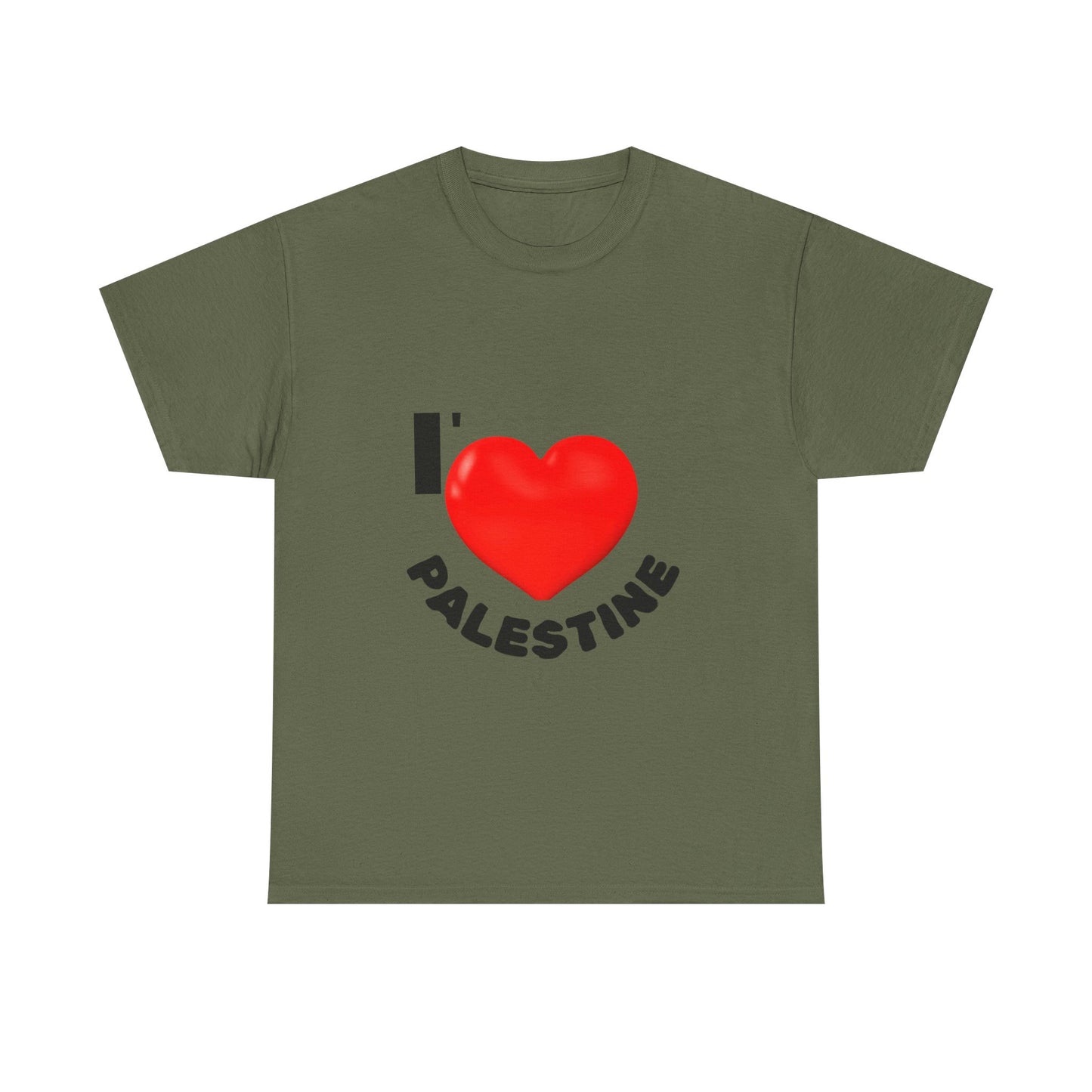 I Love Palestine Unisex Heavy Cotton Tee, Supportive Tee, Casual Wear, Gift for Activists, Cultural Pride Shirt