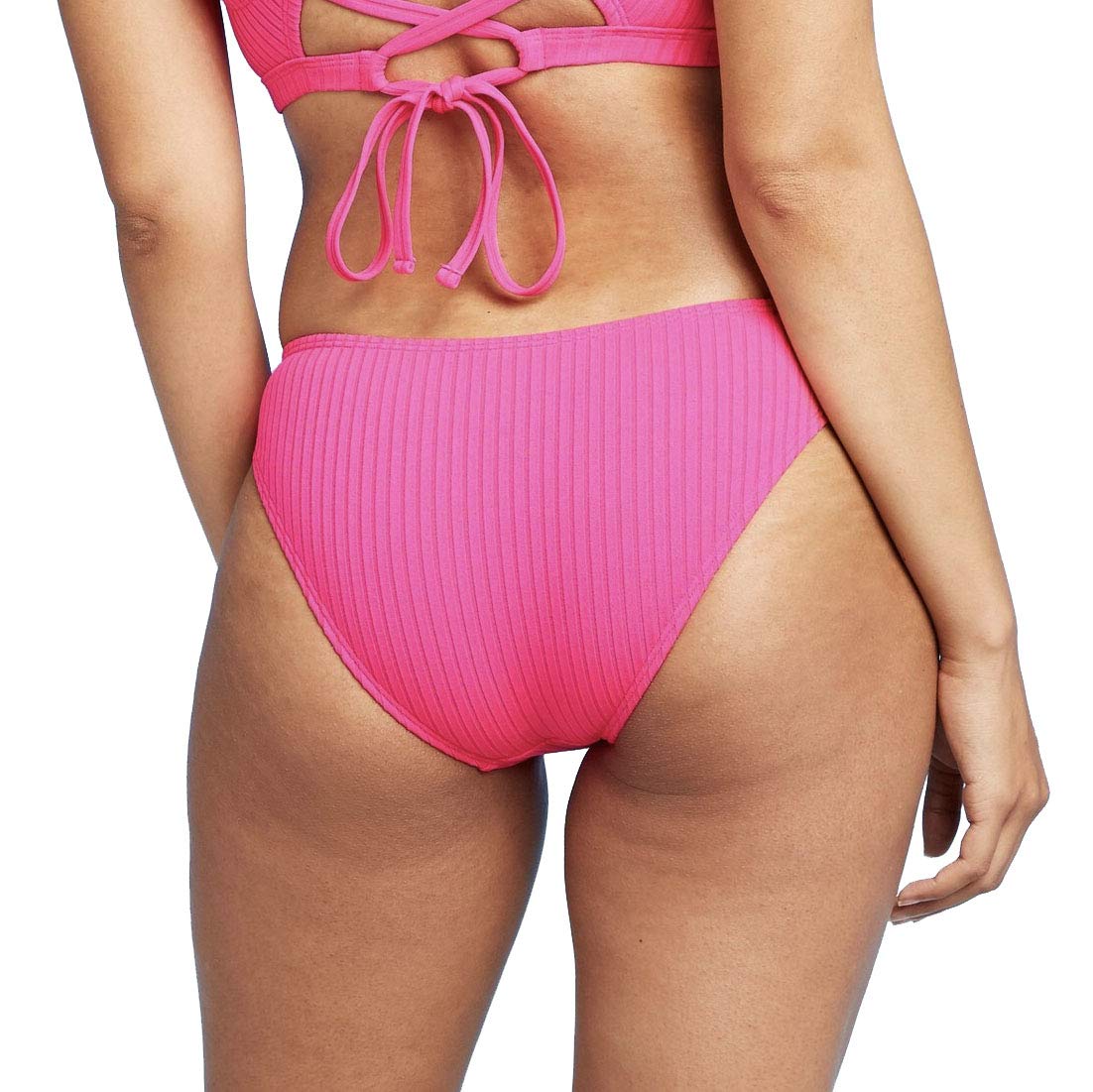 Xhilaration Juniors' Ribbed Cheeky Bikini Bottom (Pink)