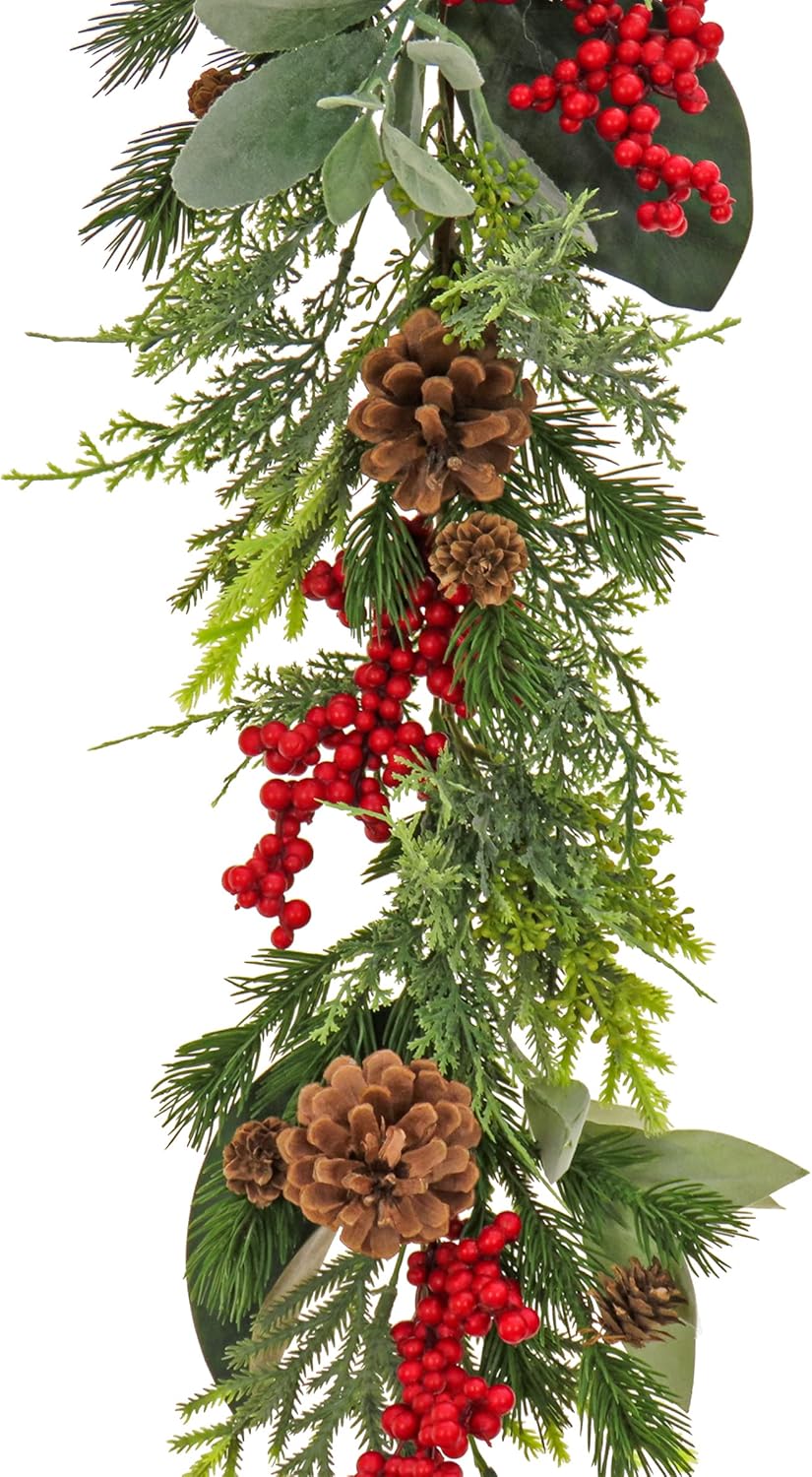 National Tree 9ft. Holiday Greenery & Berry Garland