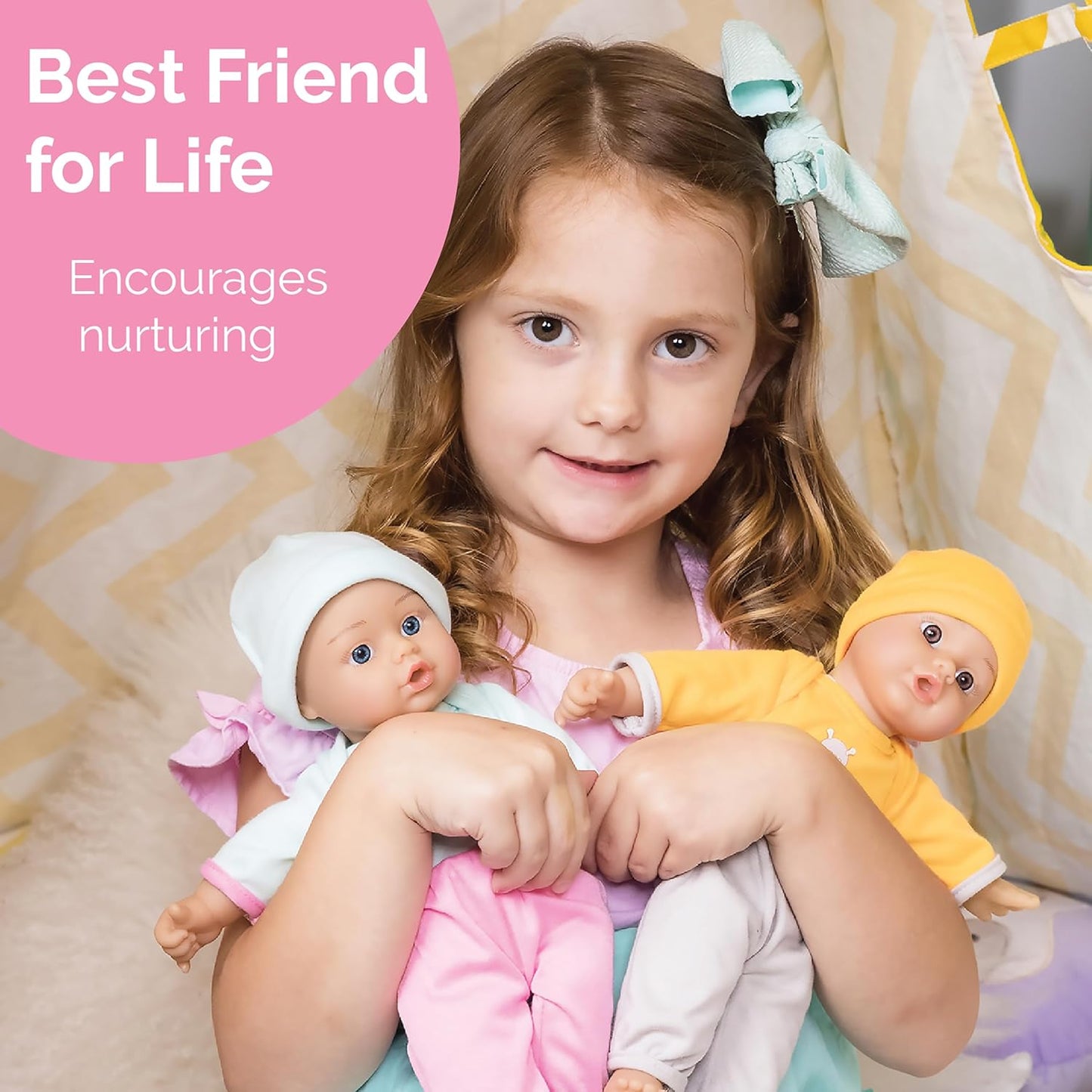 Adora Sweet Baby - 11” Soft & Cuddly Baby Doll, Realistic Features, Gentle Scent, Machine Washable, Lightweight & Easy to Hold | Adorable Playmate (Girl Dino)