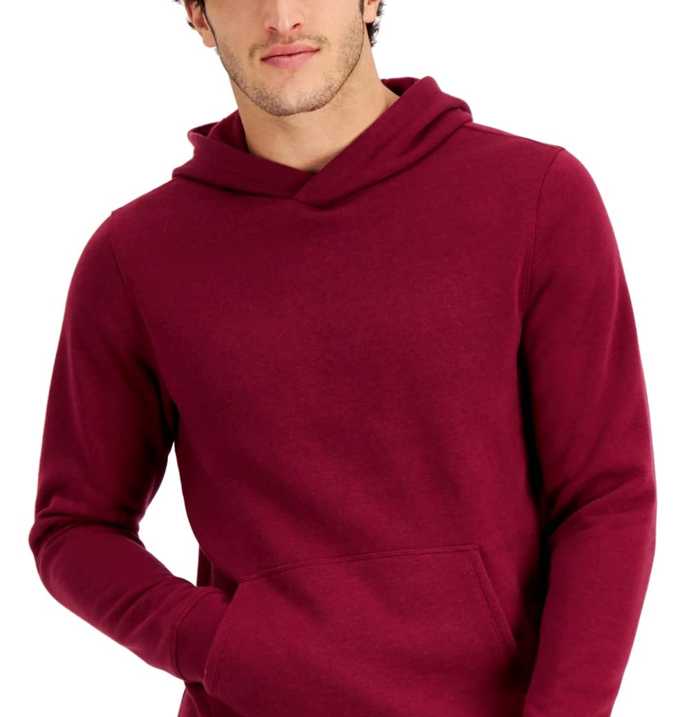 JM Collection ID Ideology Men's Solid Fleece Hoodie Red Size Large