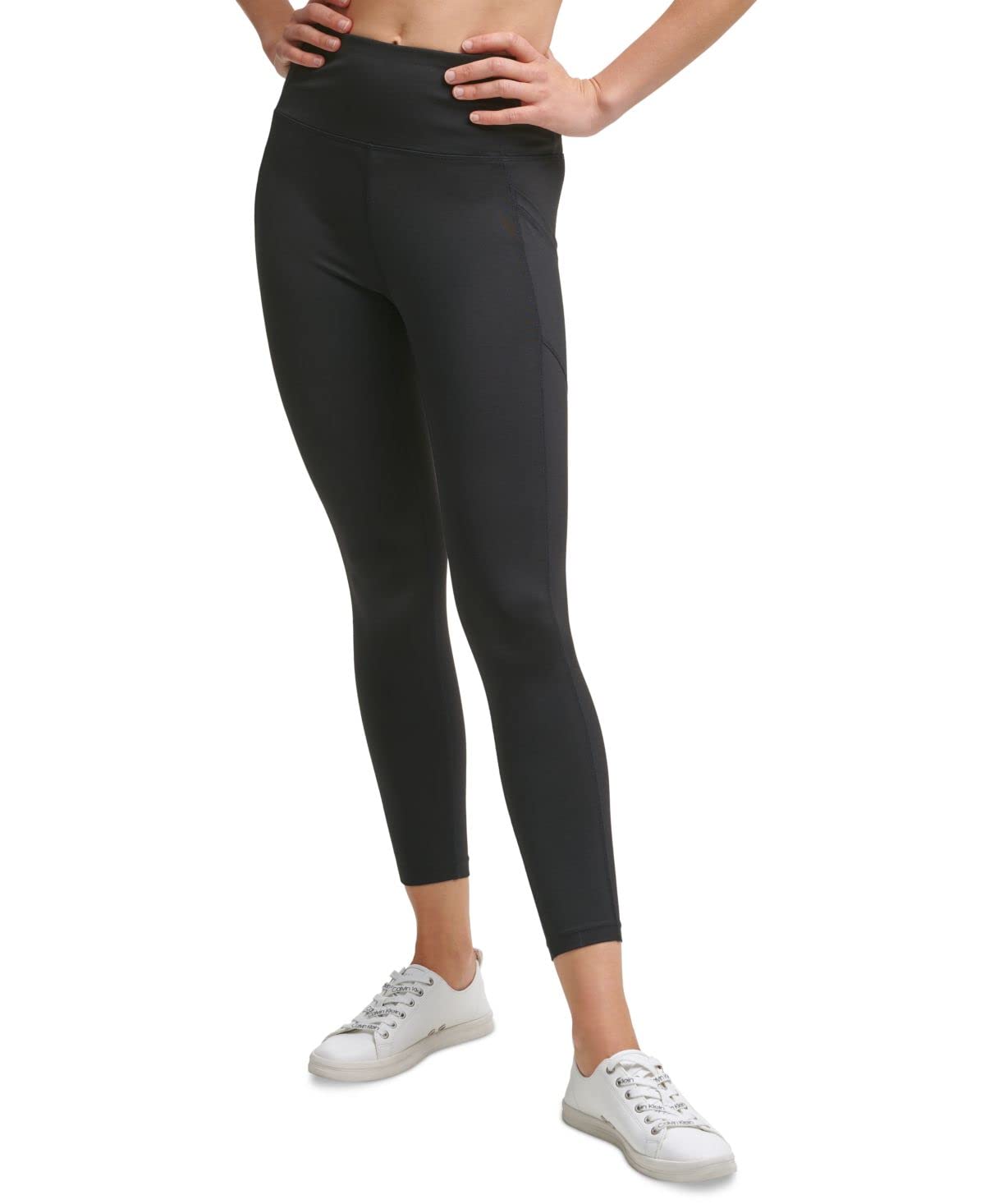 Calvin Klein Performance High-Rise Logo-Back Leggings-Small Black