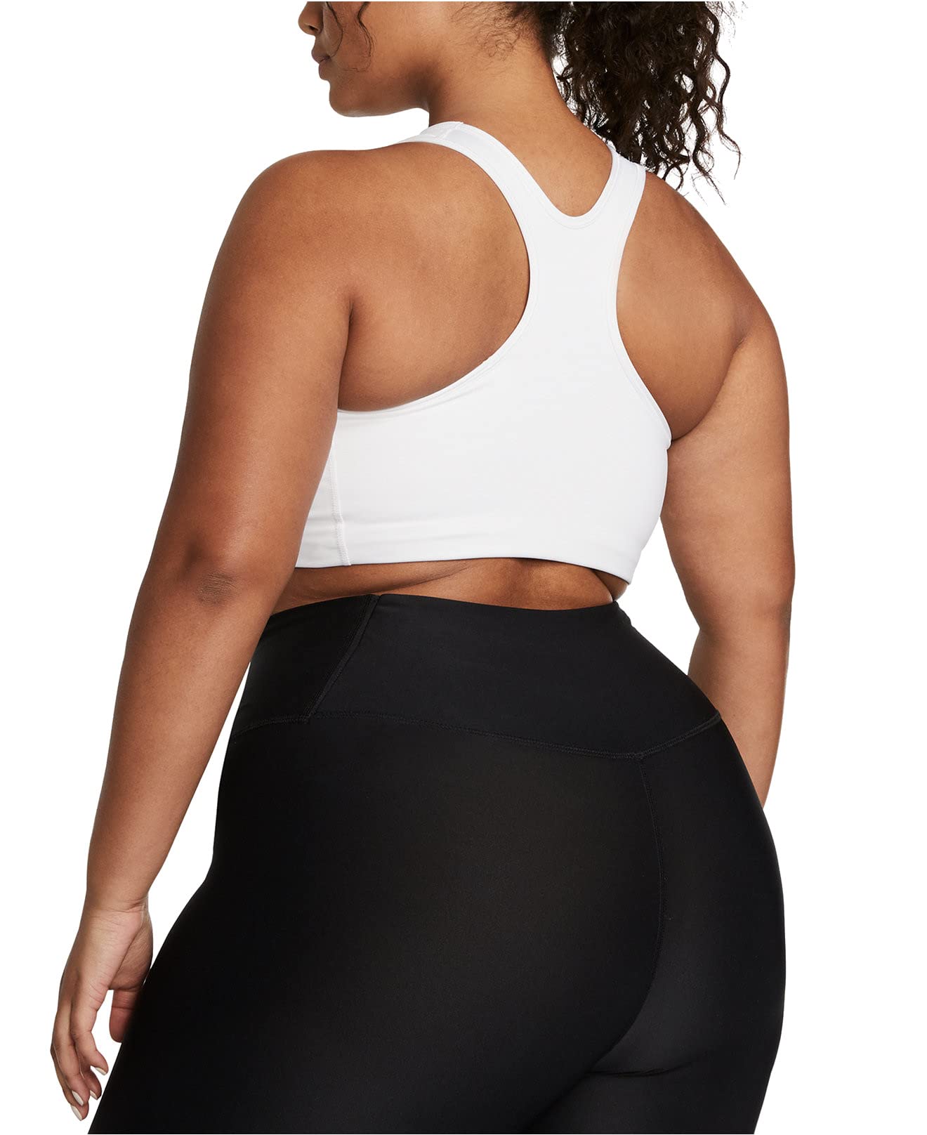 Nike Swoosh Bra (Sizes 1X-3X) White/Black 2X
