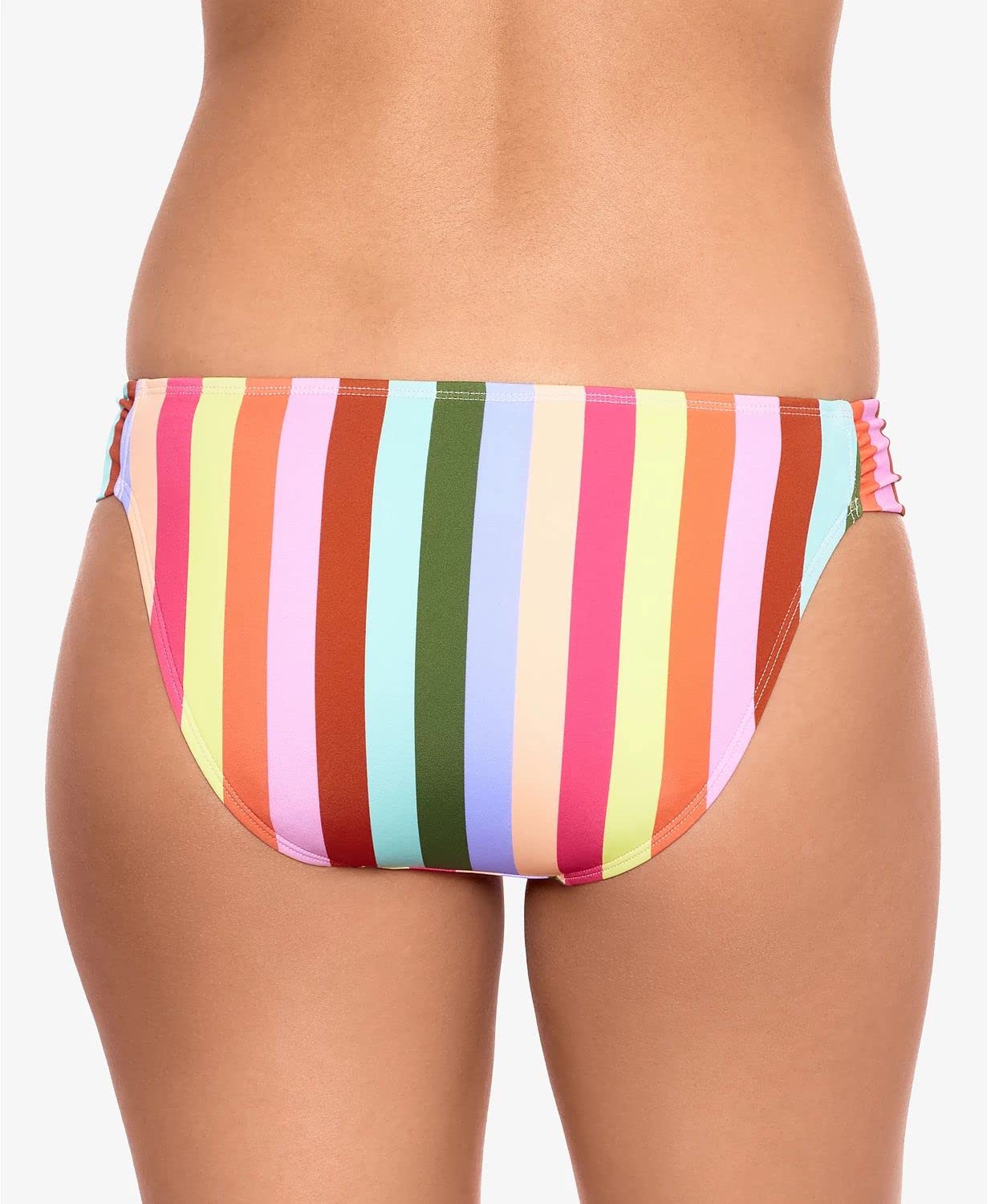 Salt + Cove Women Swimwear Small Cabana Stripes Tab-Side Hipster Pink S