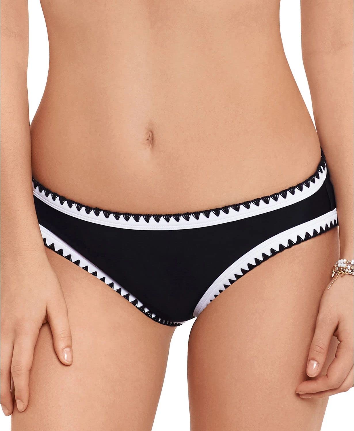 Salt + Cove Womens Swimwear Stitched Colorblocked Bottoms Black XL
