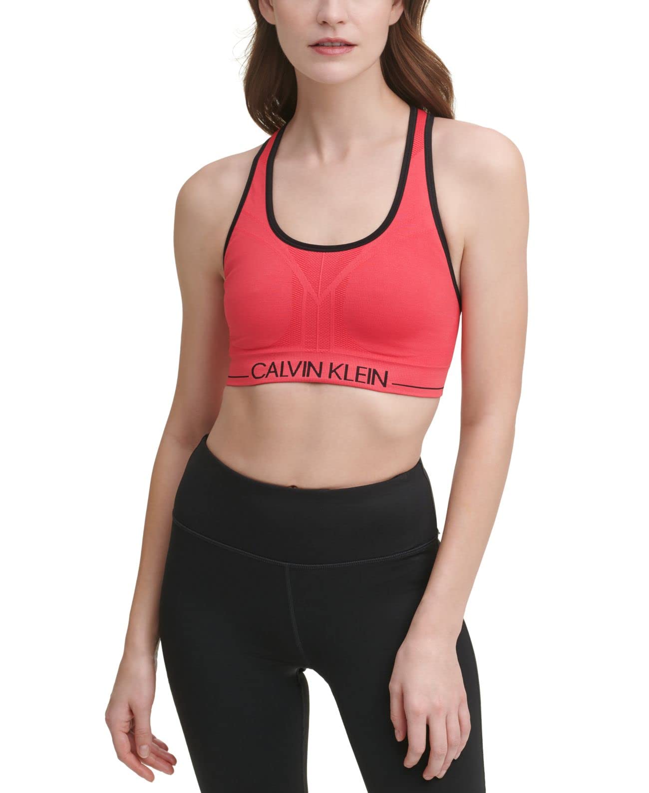 Calvin Klein Performance Seamless Reversible Sports Bra Black Pink (X-Small)