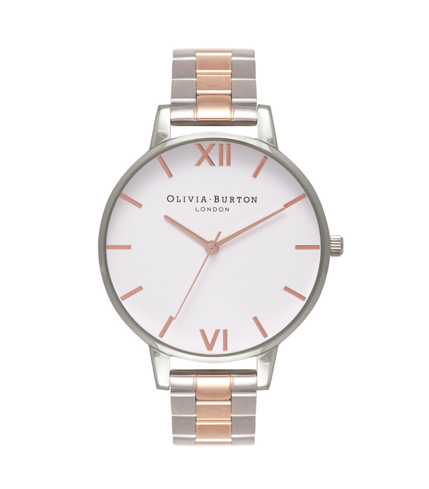 OLIVIA BURTON Silver and Rose Gold Women's Watch, 38mm