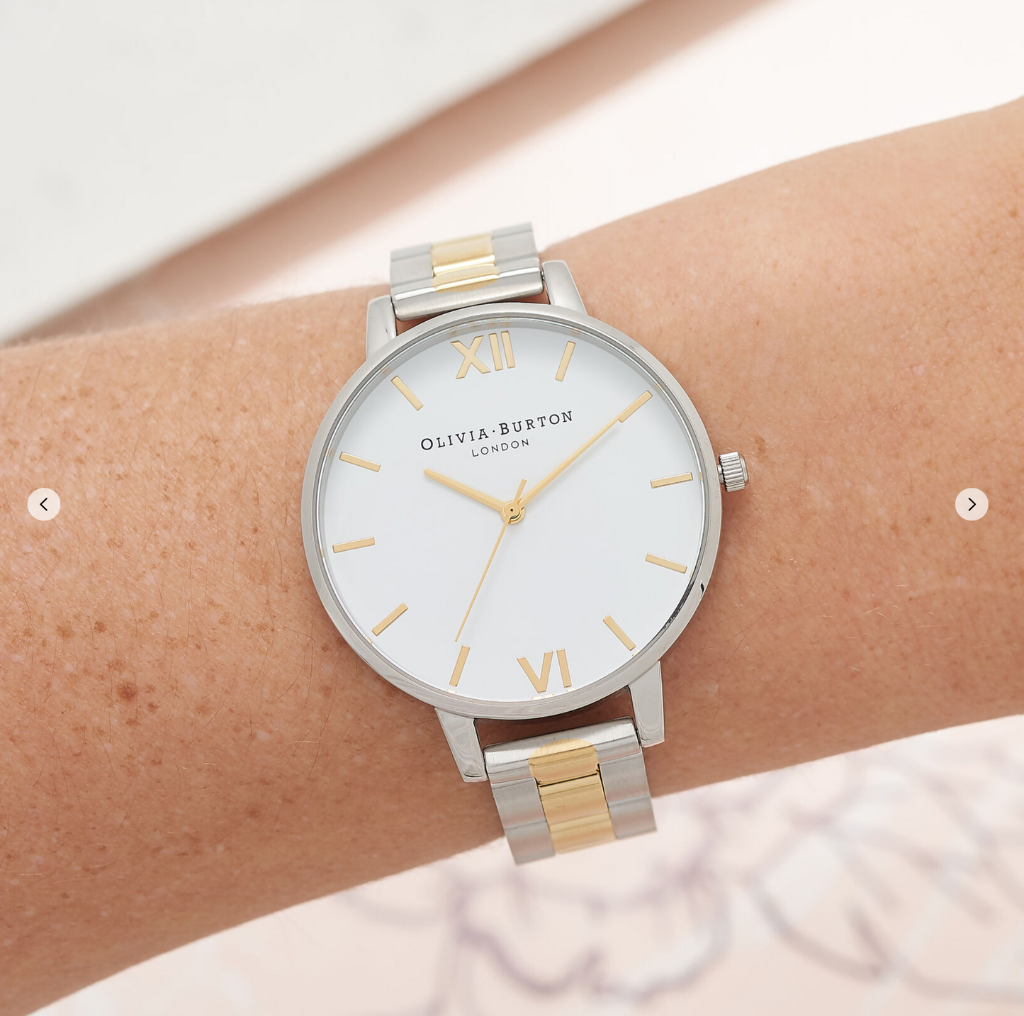 OLIVIA BURTON Silver and Rose Gold Women's Watch, 38mm