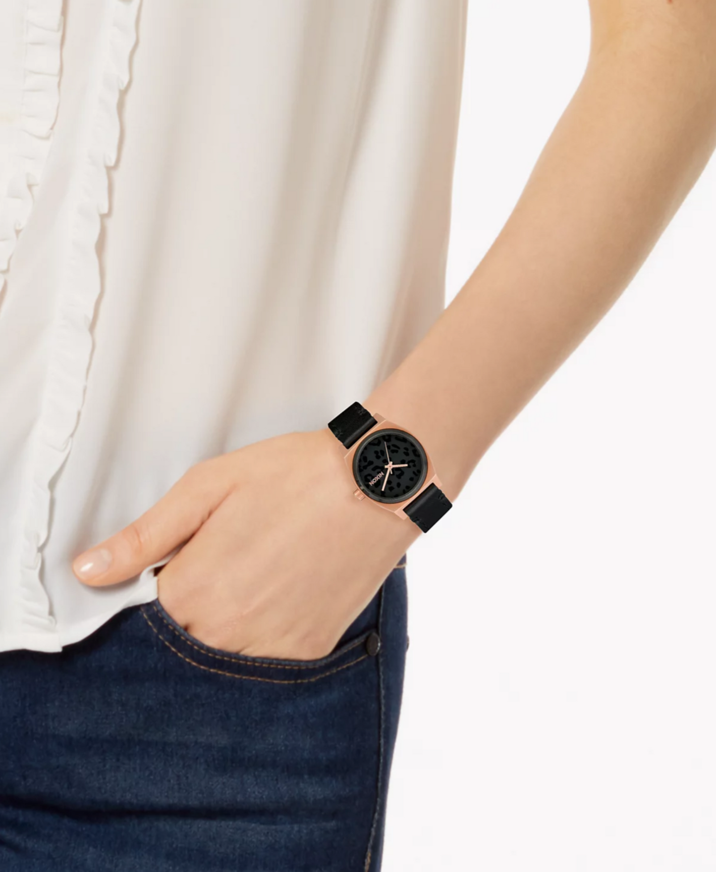 Nixon Women's Time Teller Leather Strap Watch 31mm