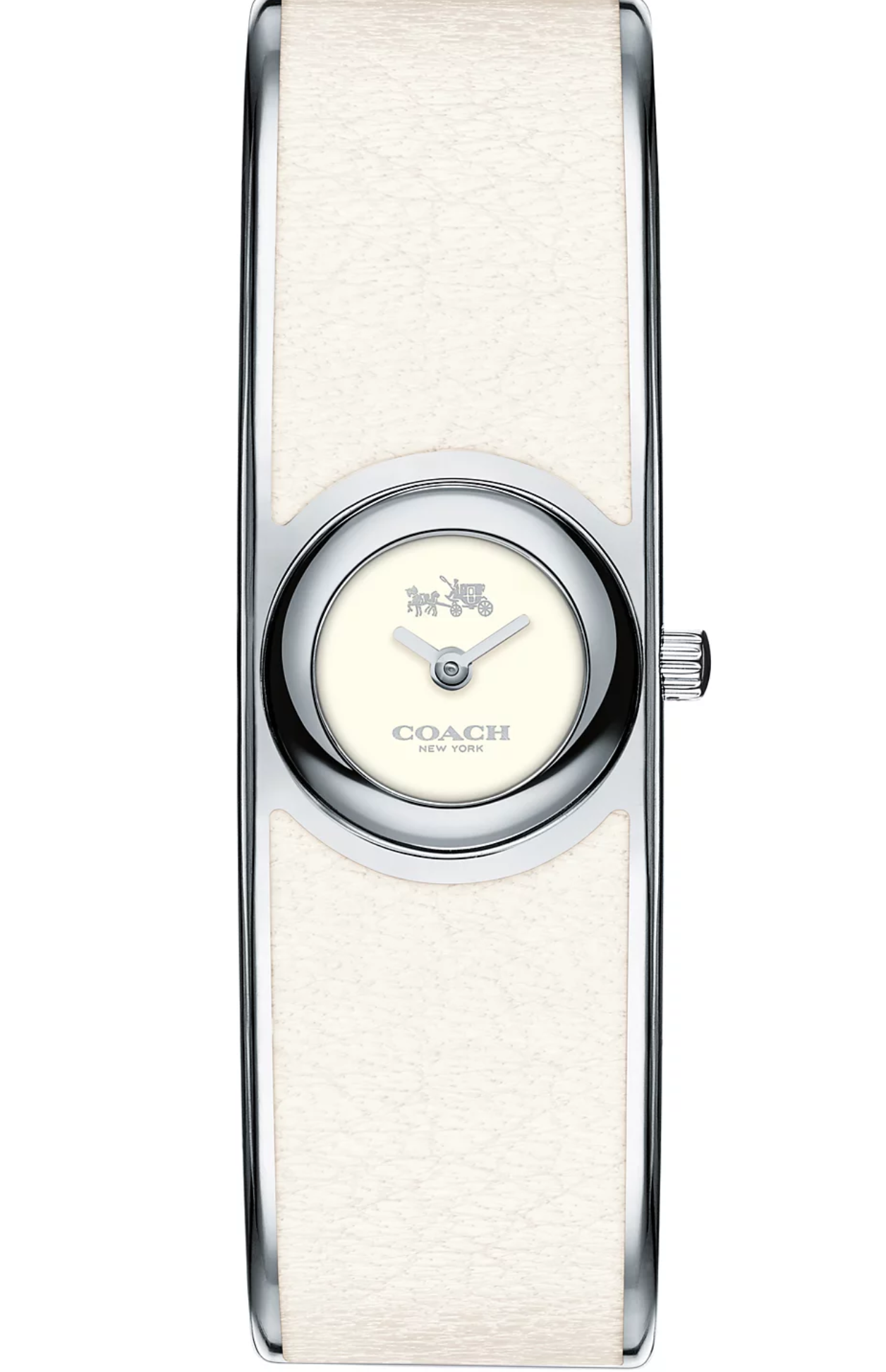 COACH Women's Scout Chalk Leather-Inset Stainless Steel Bangle Bracelet Watch 18mm 14502740
