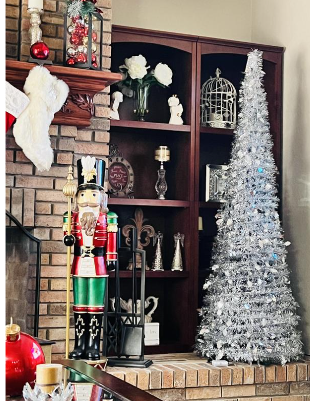 Holiday Lane Shine Bright 71 in Pop-Up Tinsel Tree LED Light-Up Decor, Created for Macy's.