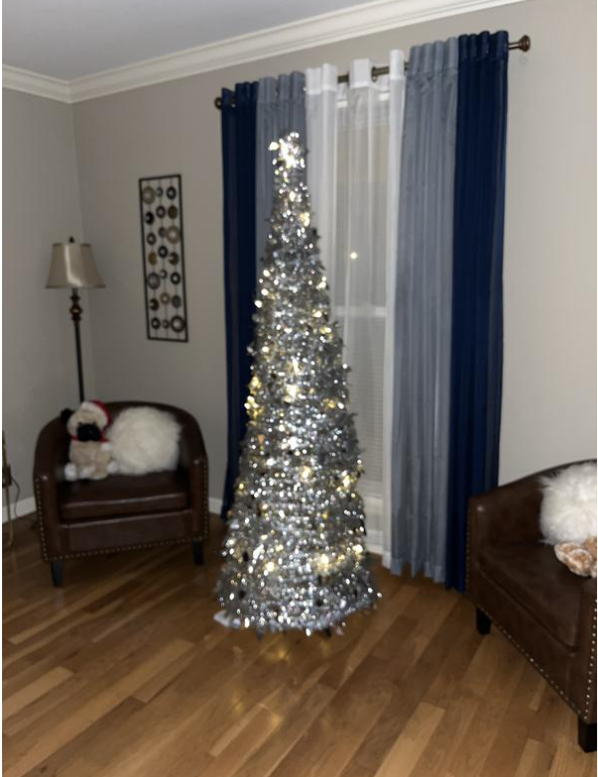 Holiday Lane Shine Bright 71 in Pop-Up Tinsel Tree LED Light-Up Decor, Created for Macy's.