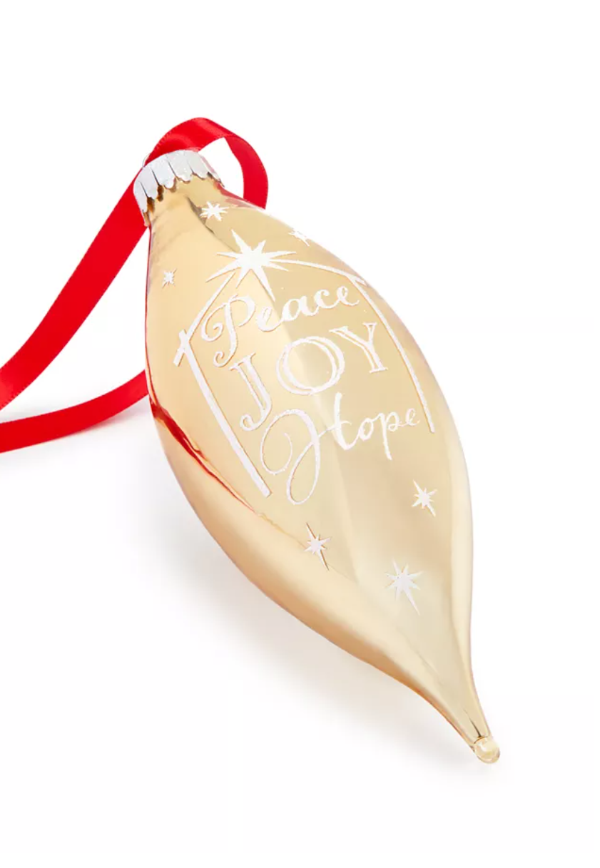 Holiday Lane Blessed Peace, Joy, Hope Drop Ornament