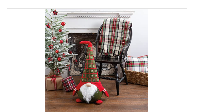 Primitives by Kathy Felt Plush Gnome Sitter with Christmas Advent Countdown