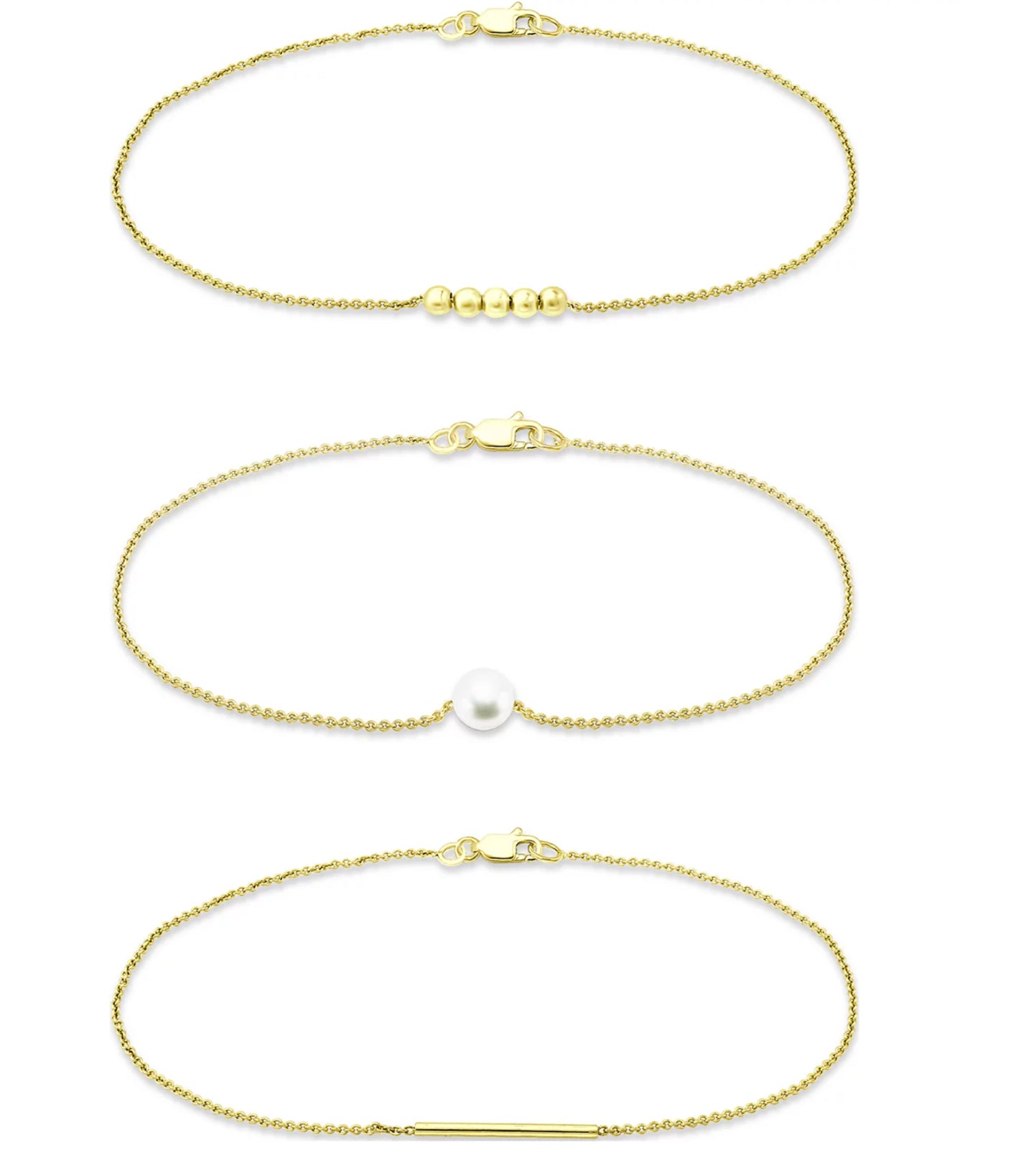 Giani Bernini 3-Pc. Set Freshwater Pearl (5Mm), Bead, & Bar Bracelets,