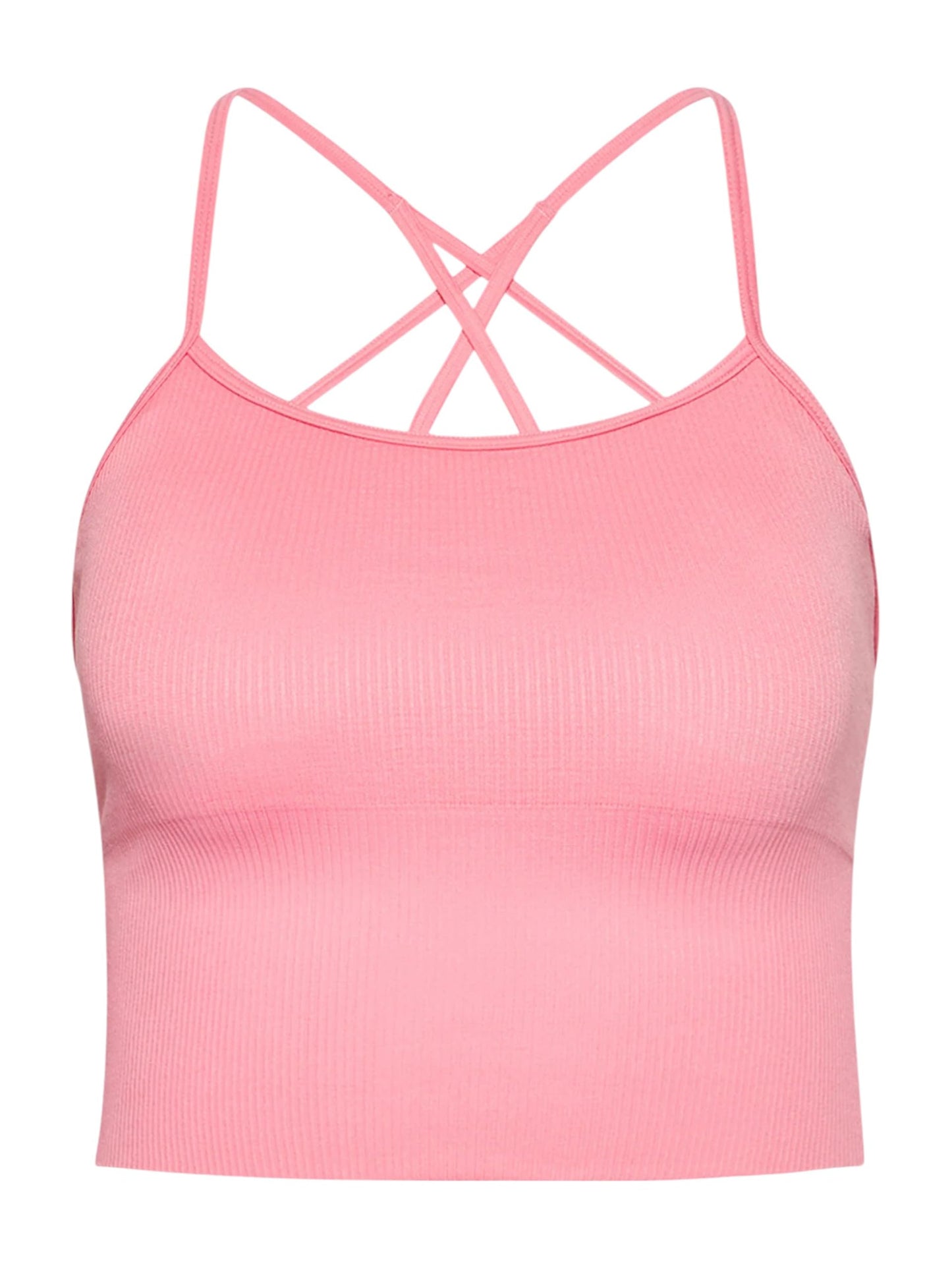 DKNY Women's Ribbed Strappy Longline Low Impact Sports Bra