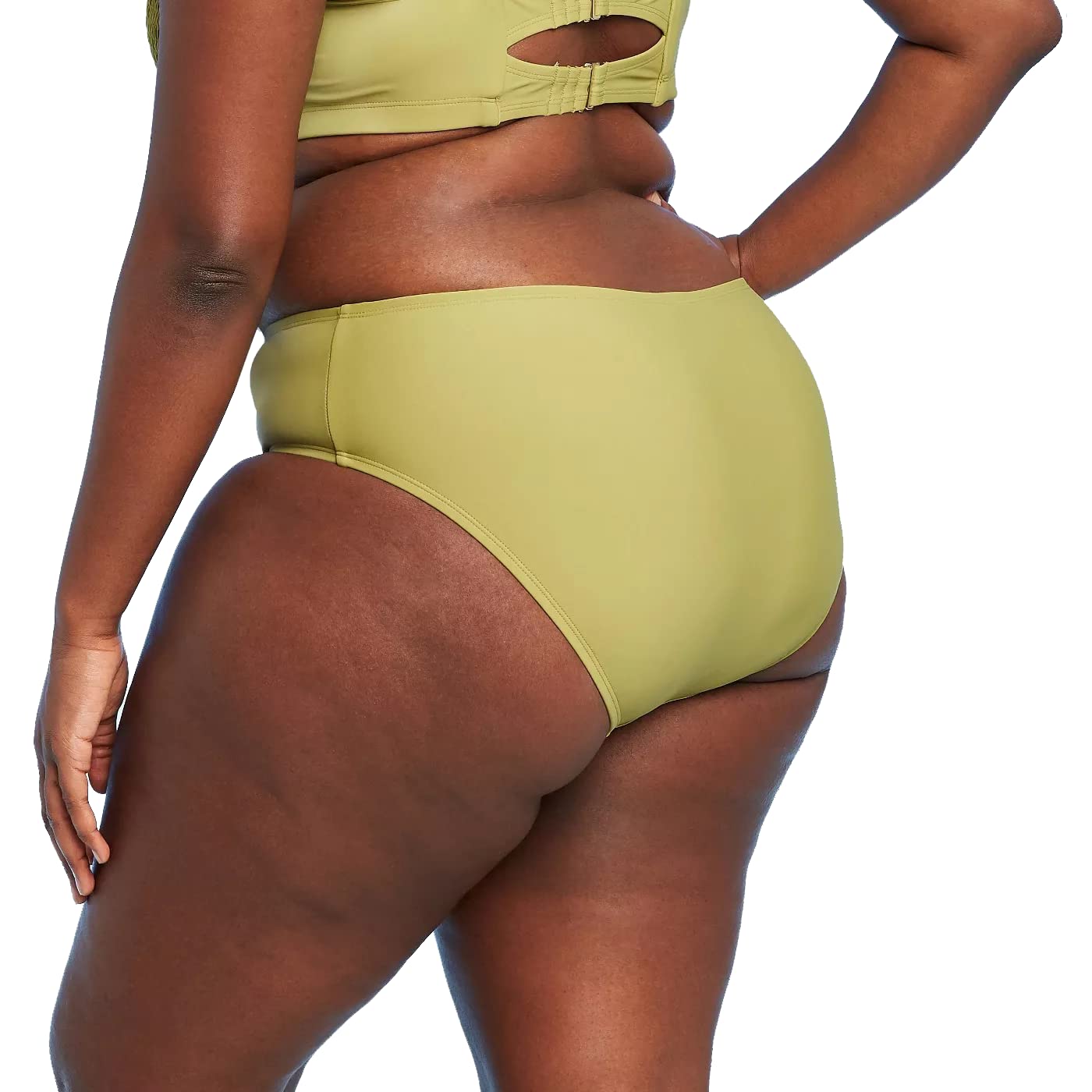 Xhilaration Juniors' Plus Size Hipster Bikini Bottoms - (Olive Green, 20W/22W)