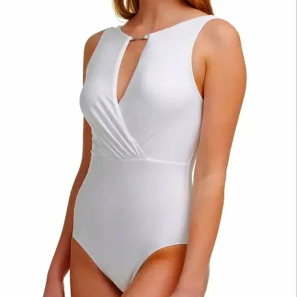 Calvin Klein Standard Tummy Control Panel High Neckline Removable Soft Cups One Piece Swimsuit