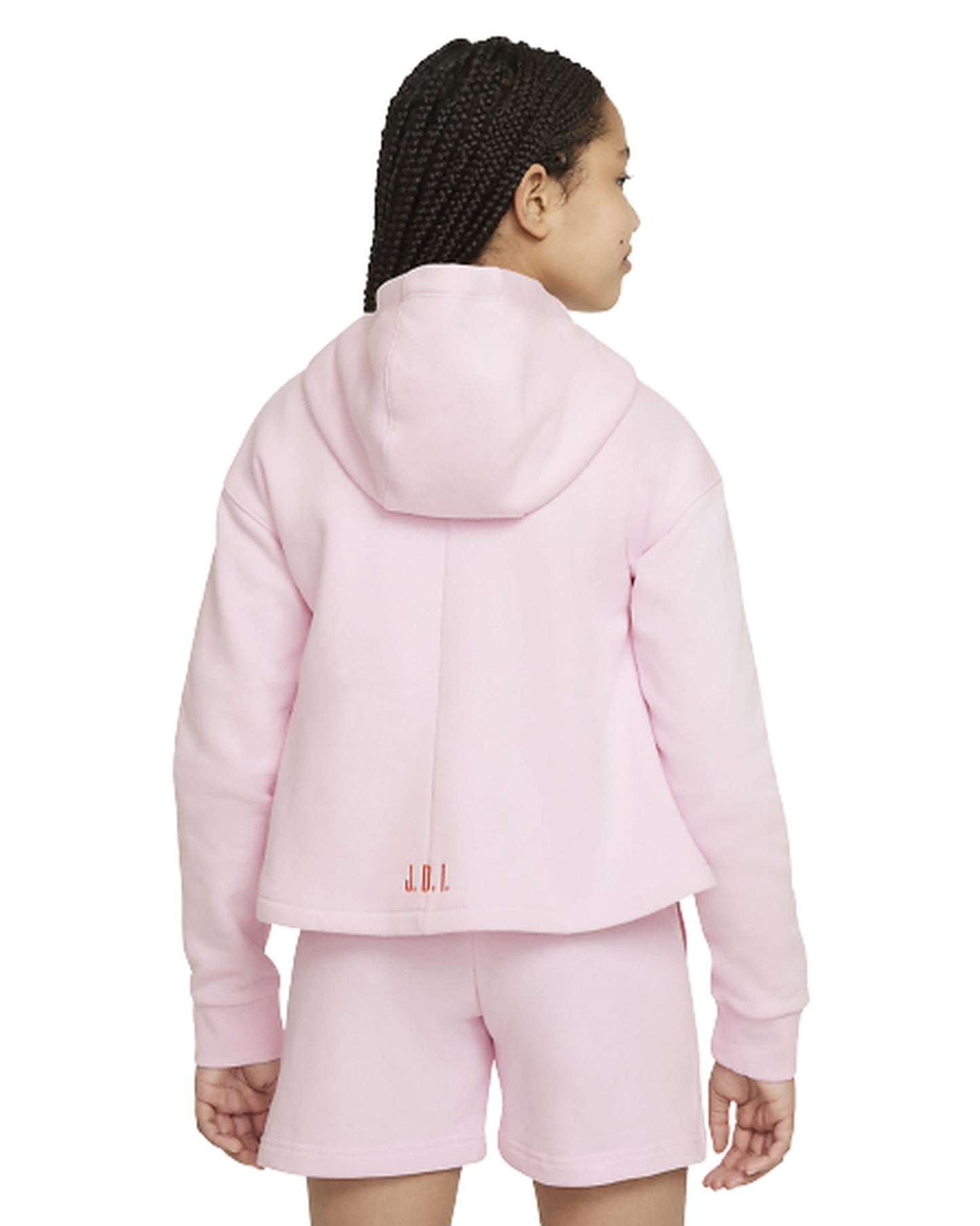 Nike Sportswear Big Kids' (Girls') French Terry Hoodie (X-Large, Pink Foam/White)