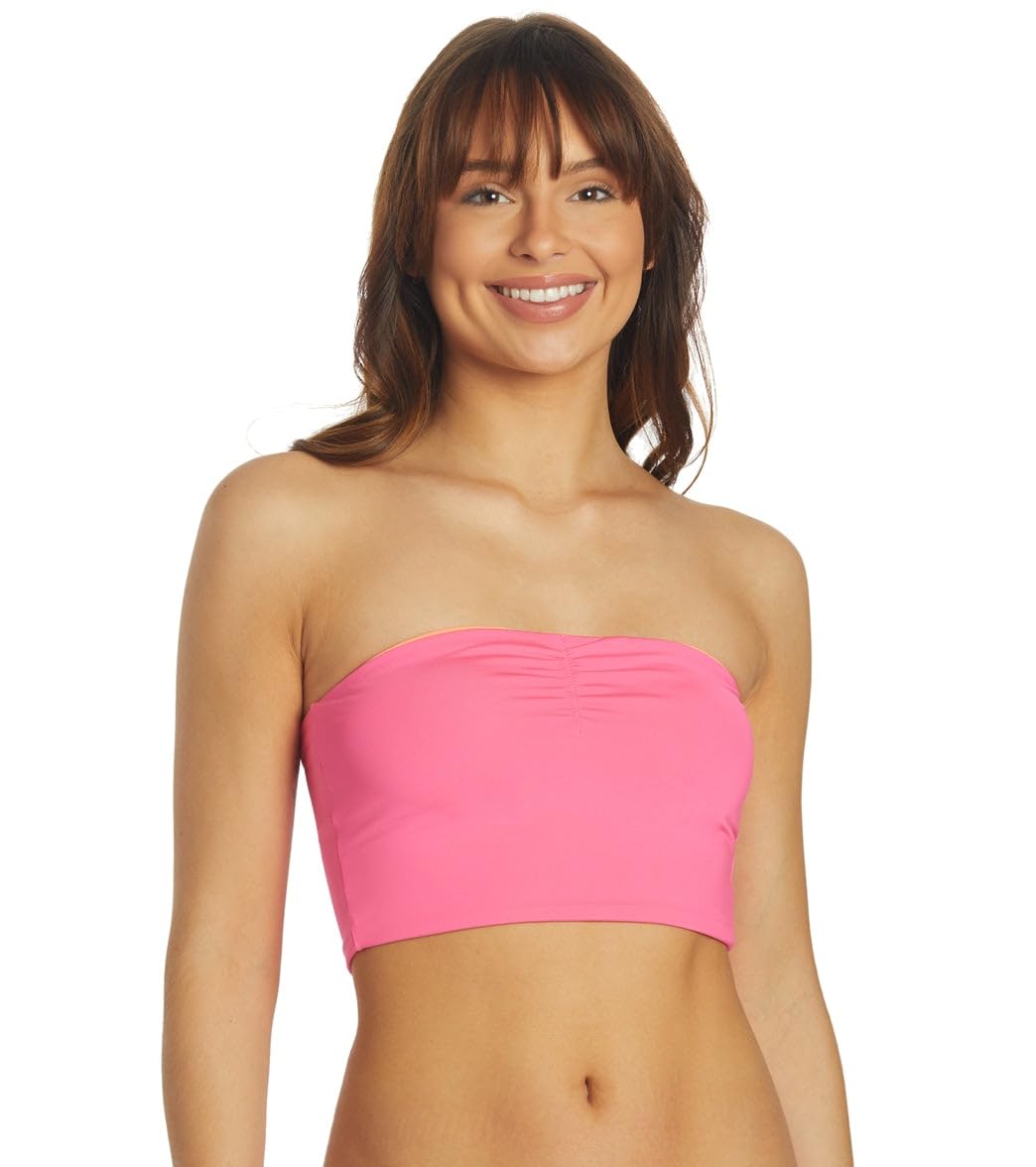 Hurley Solid Reversible Tube Top Pink Guava MD (US 6-8)