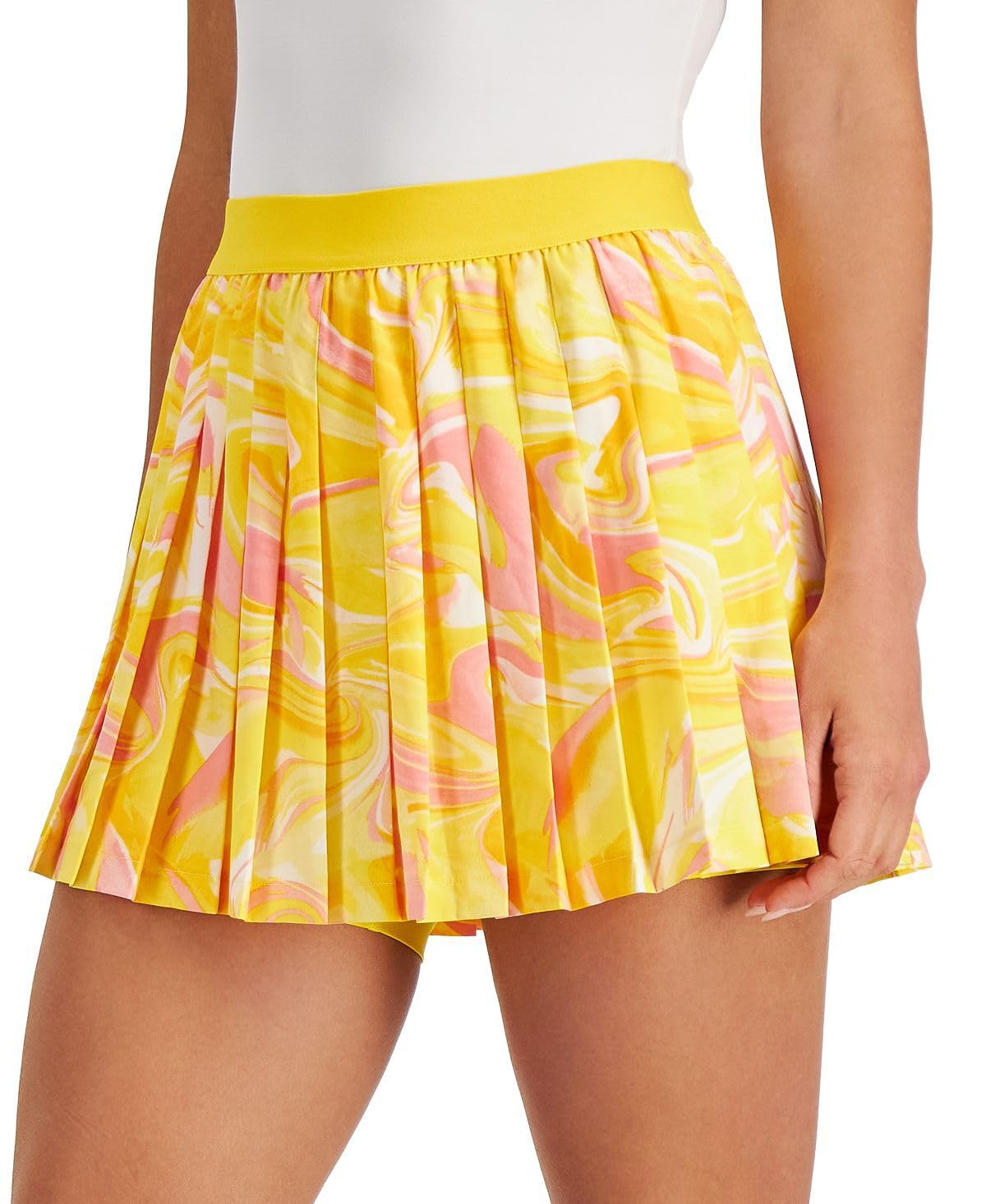 ID Ideology Women's Whirl Print Skort Yellow Size XX-Large