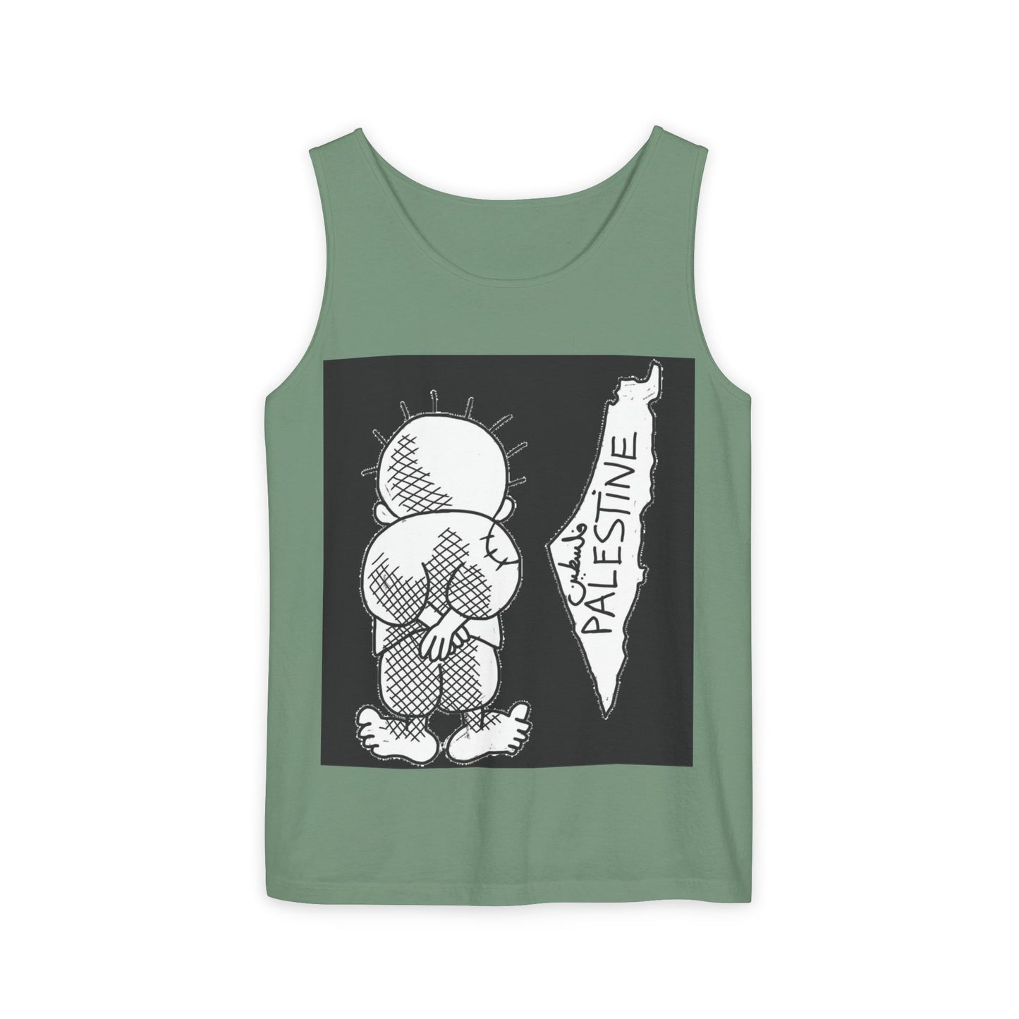 Handala Free Palestine Tank Top - Art is resistance, Unisex Shirt, Statement Tee, Activist Clothing, Political Graphic Tee, Protest Top
