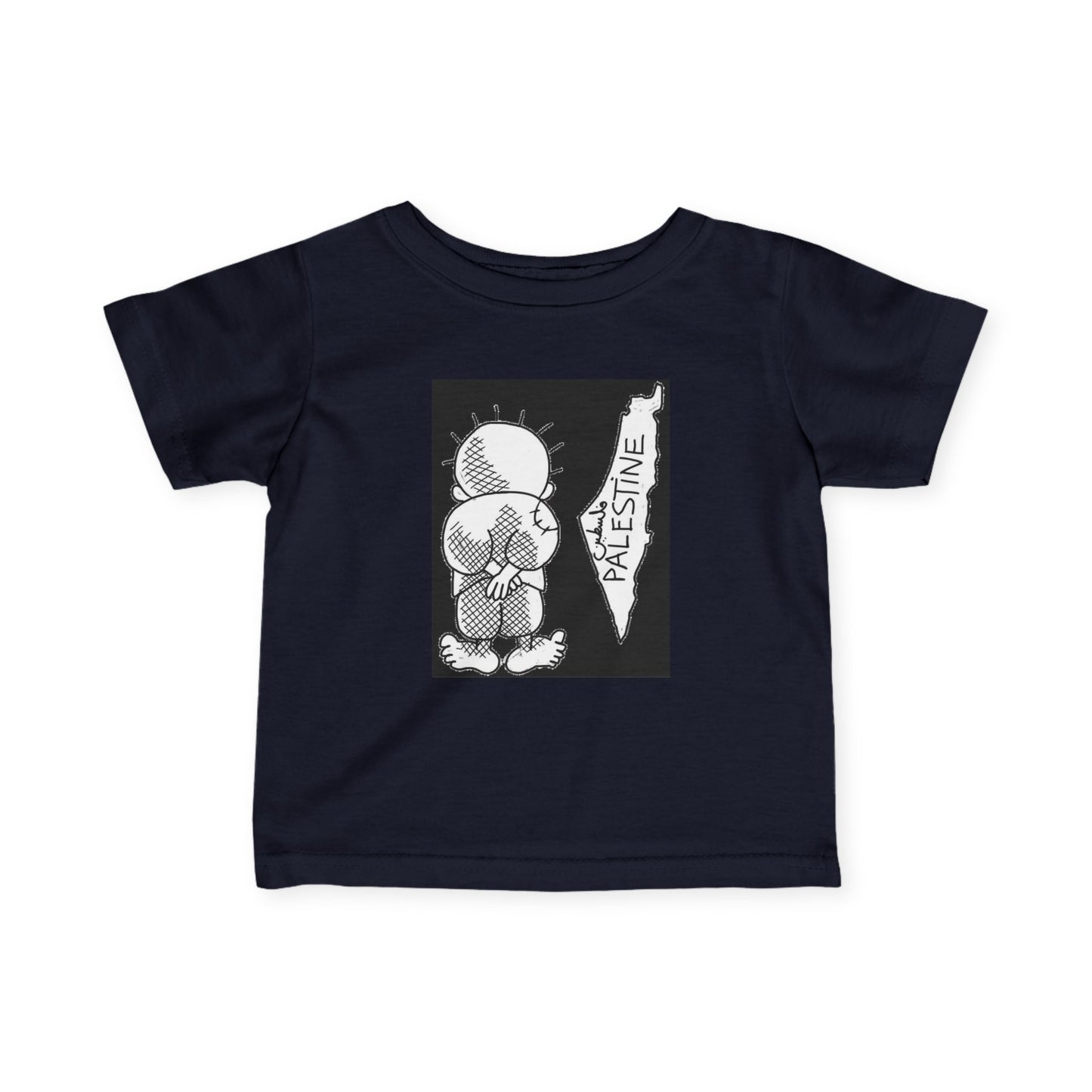 Infant Tee, Handala & Historic Palestine Map Resistance T-Shirt for Babies, Toddler Clothes, Kids Apparel, Baby Shower Gift, Palestinian