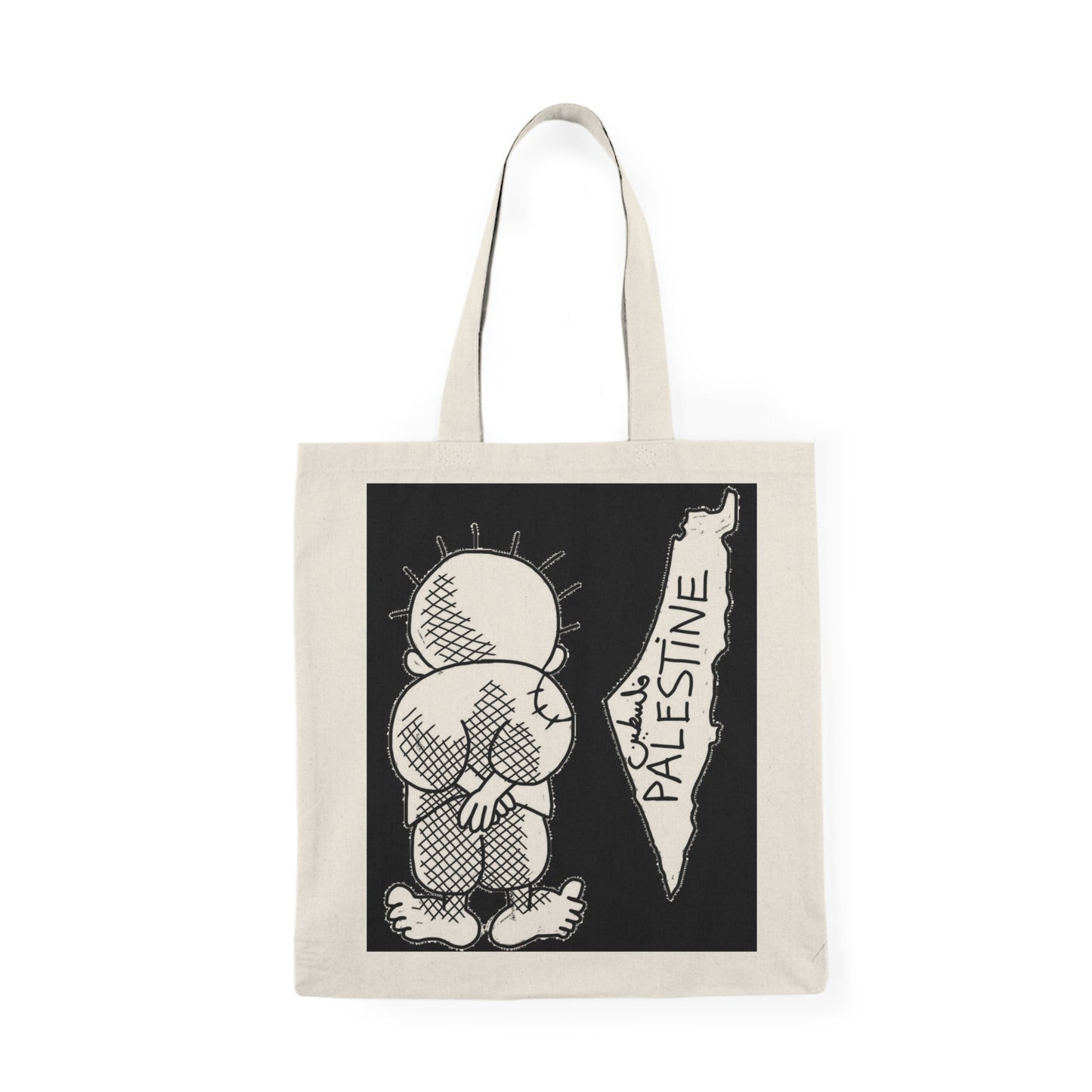 Handala Palestine Tote Bag – Eco-Friendly Cotton Canvas, Justice & Solidarity Design