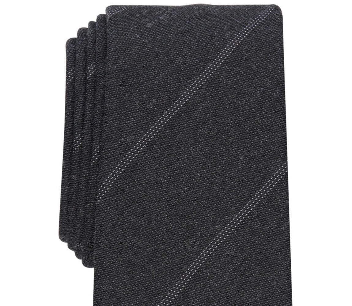 Alfani Men's Slim Stripe Tie Gray Size Regular