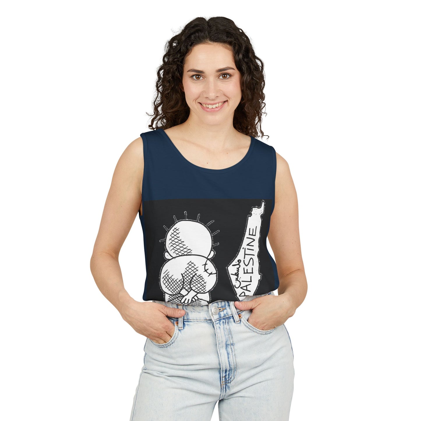 Handala Free Palestine Tank Top - Art is resistance, Unisex Shirt, Statement Tee, Activist Clothing, Political Graphic Tee, Protest Top