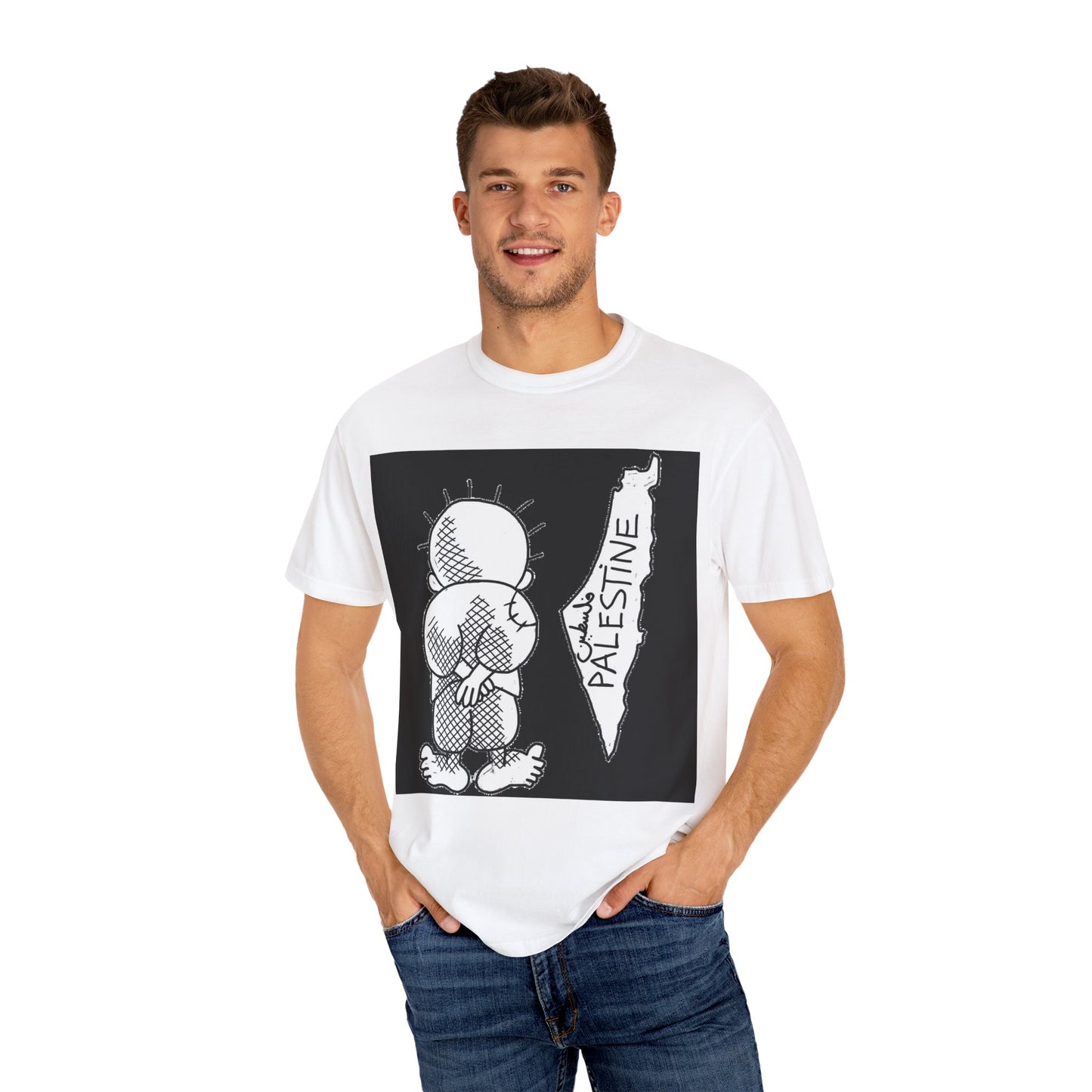 Handala - Free Palestine T-shirt, Unisex Tee Shirt, Art is Resistance Shirt, Palestinian Cartoonist Naji al-Ali, Historic Map of Palestine,