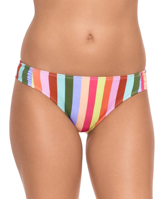 Salt + Cove Women Swimwear Small Cabana Stripes Tab-Side Hipster Pink S