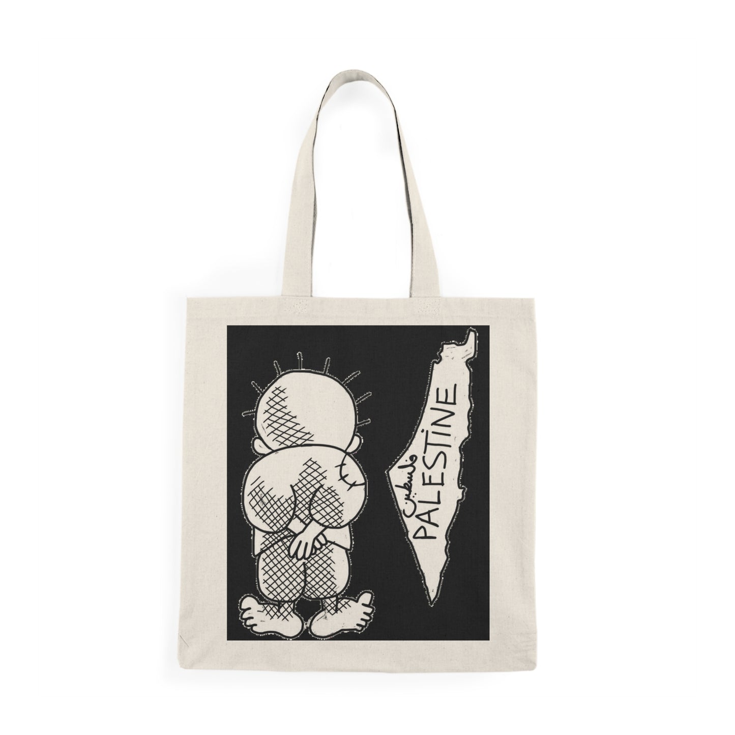 Handala Palestine Tote Bag – Eco-Friendly Cotton Canvas, Justice & Solidarity Design