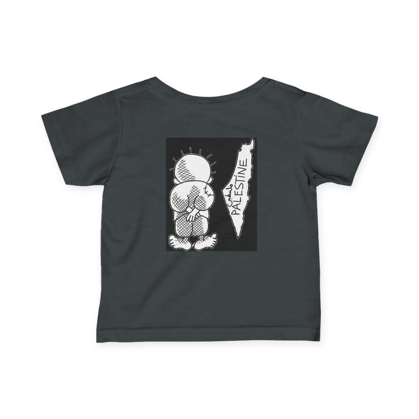 Infant Tee, Handala & Historic Palestine Map Resistance T-Shirt for Babies, Toddler Clothes, Kids Apparel, Baby Shower Gift, Palestinian