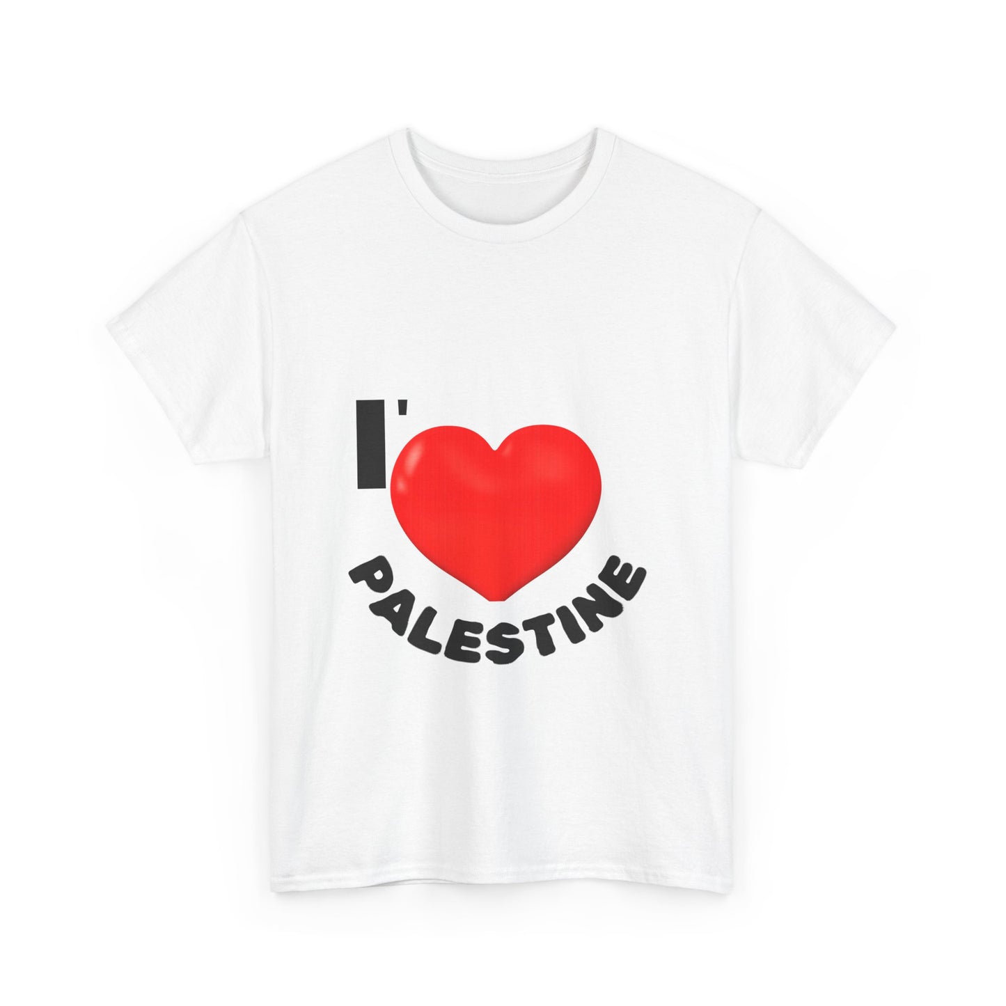 I Love Palestine Unisex Heavy Cotton Tee, Supportive Tee, Casual Wear, Gift for Activists, Cultural Pride Shirt