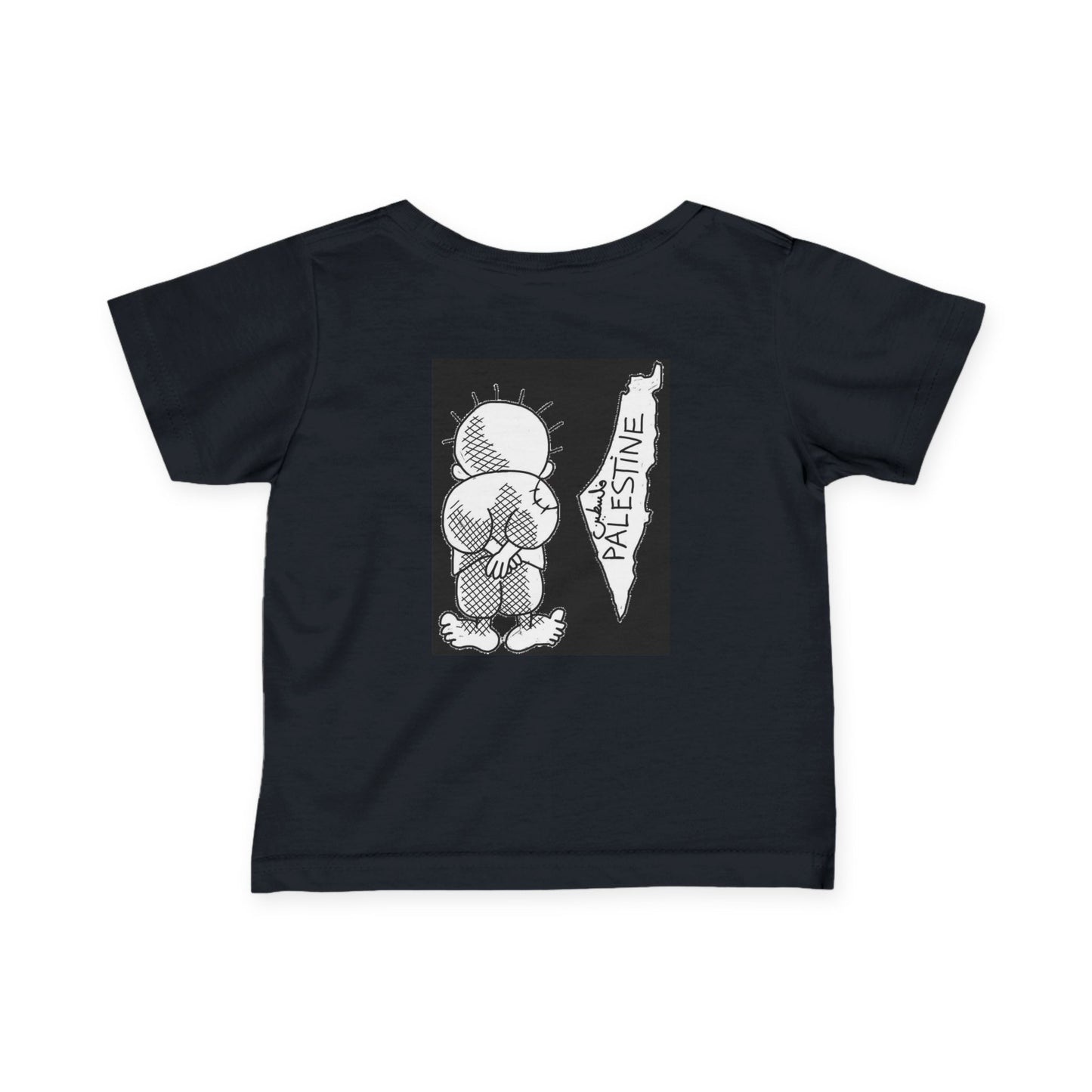 Infant Tee, Handala & Historic Palestine Map Resistance T-Shirt for Babies, Toddler Clothes, Kids Apparel, Baby Shower Gift, Palestinian