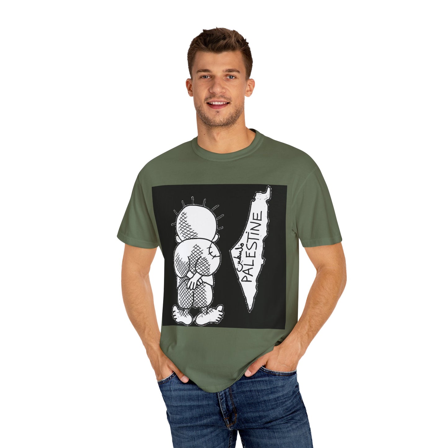Handala - Free Palestine T-shirt, Unisex Tee Shirt, Art is Resistance Shirt, Palestinian Cartoonist Naji al-Ali, Historic Map of Palestine,