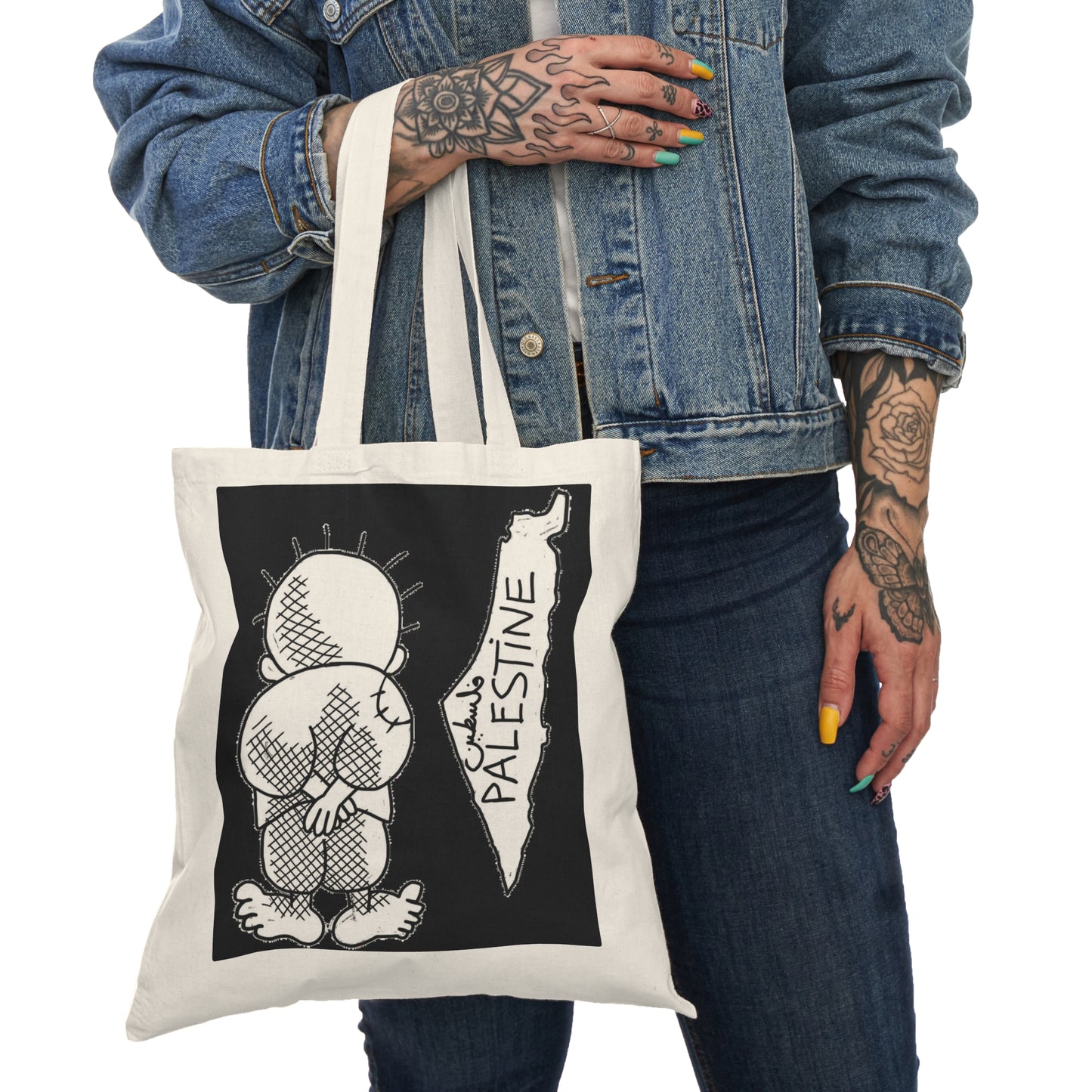 Handala Palestine Tote Bag – Eco-Friendly Cotton Canvas, Justice & Solidarity Design