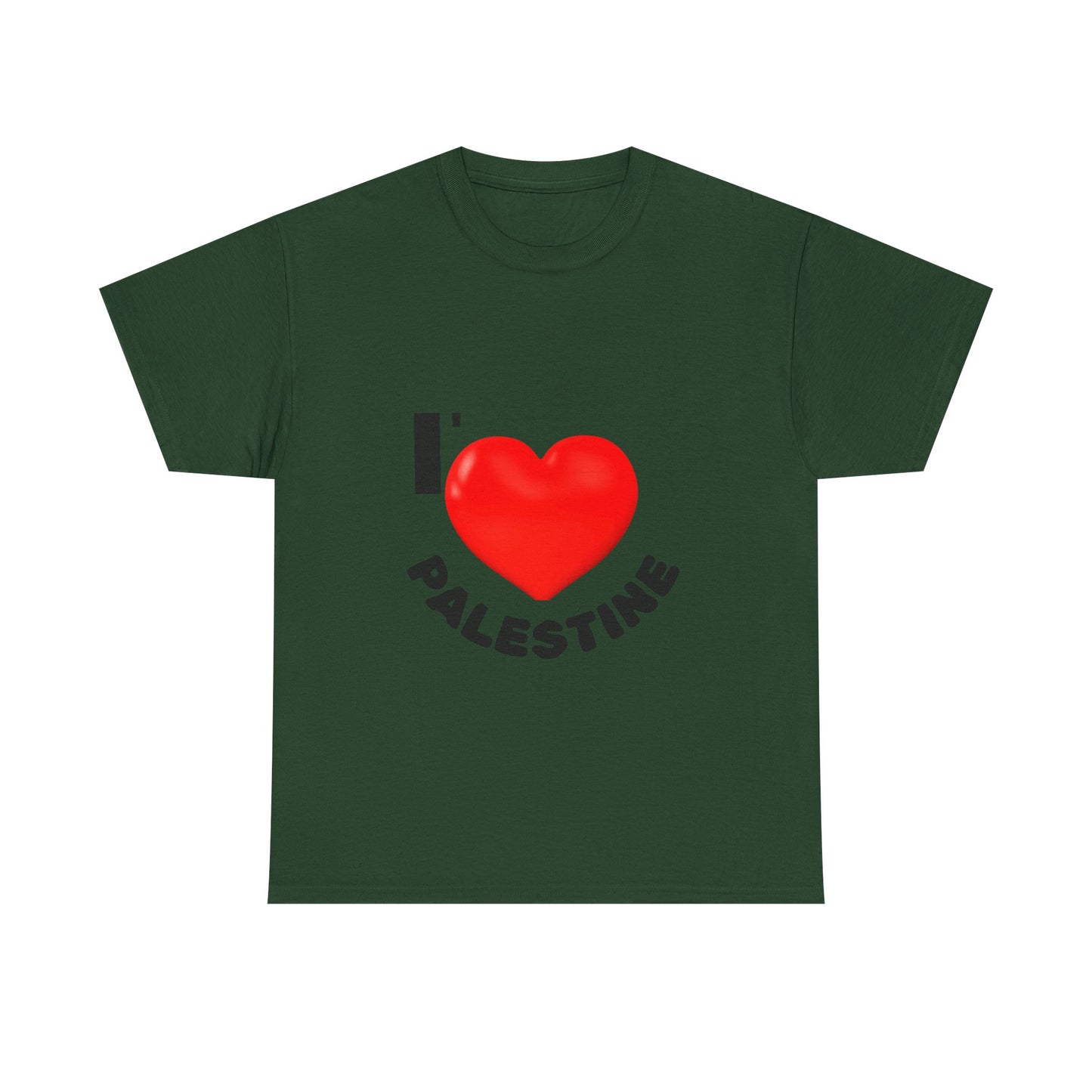 I Love Palestine Unisex Heavy Cotton Tee, Supportive Tee, Casual Wear, Gift for Activists, Cultural Pride Shirt